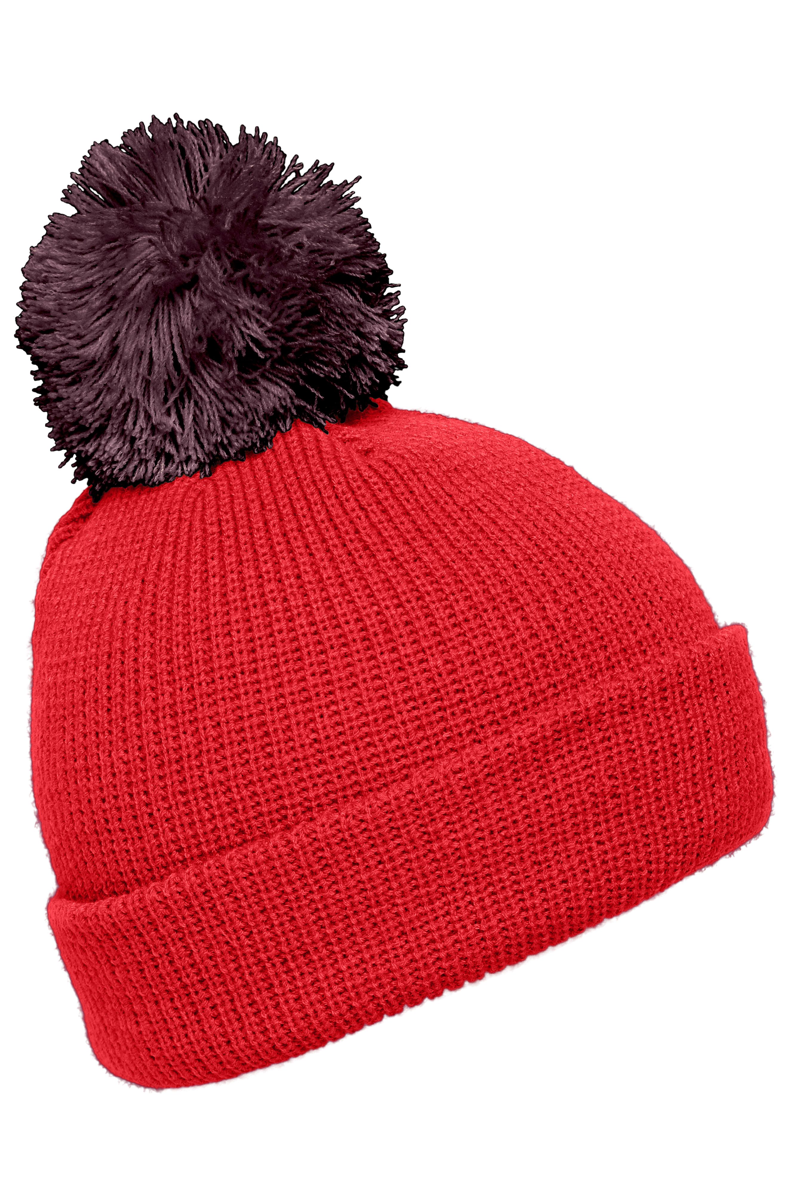 Pompon Hat with Brim MB7967 Strickmütze mit Umschlag und Pompon
