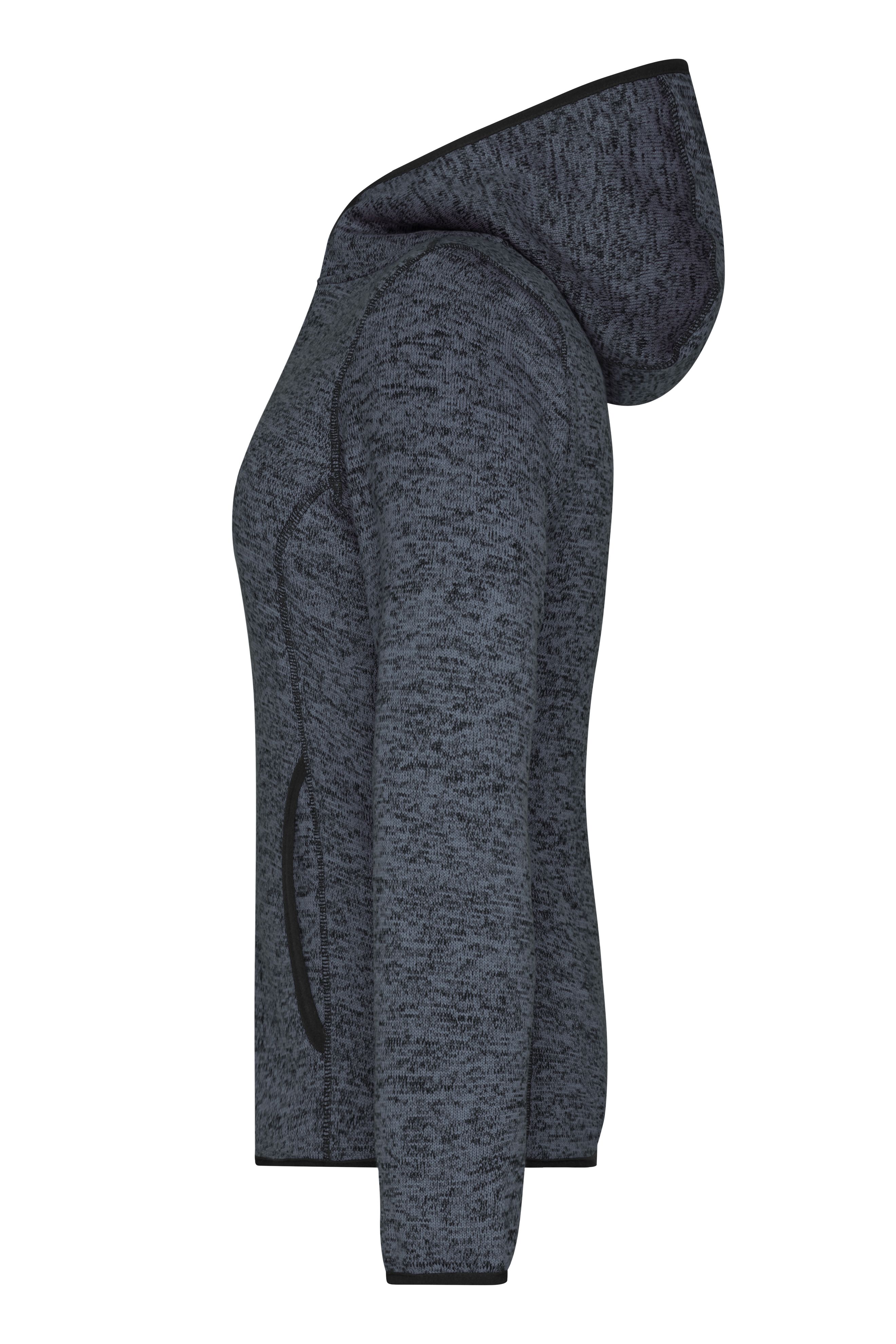 Ladies' Knitted Fleece Hoody JN588 Kapuzenjacke aus Strickfleece in Melangeoptik Ladies' Knitted Fleece Hoody JN588 Kapuzenjacke aus Strickfleece in Melangeoptik