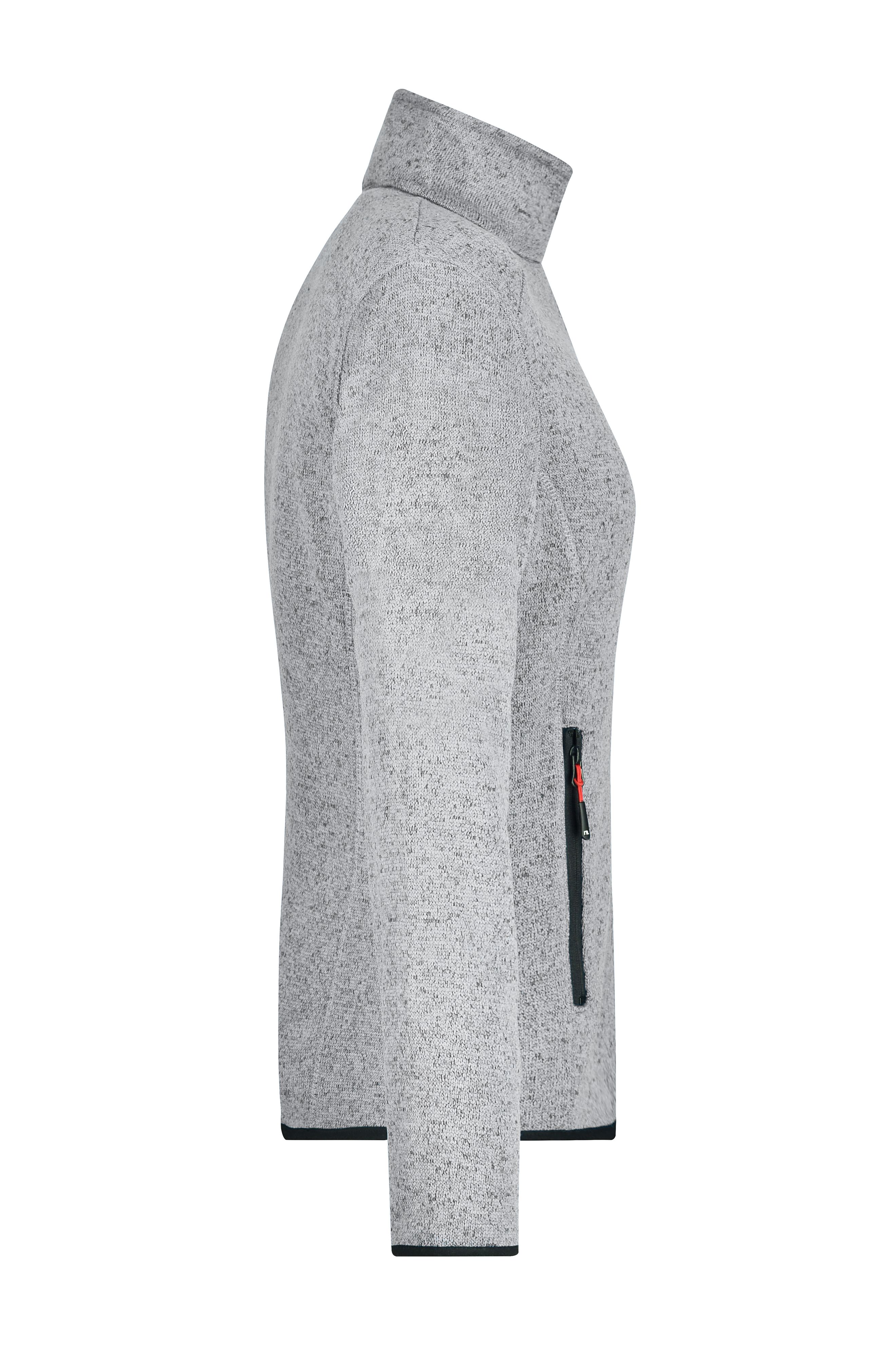 Ladies' Knitted Fleece Jacket JN761 Modische Strickfleece Jacke mit Stehkragen