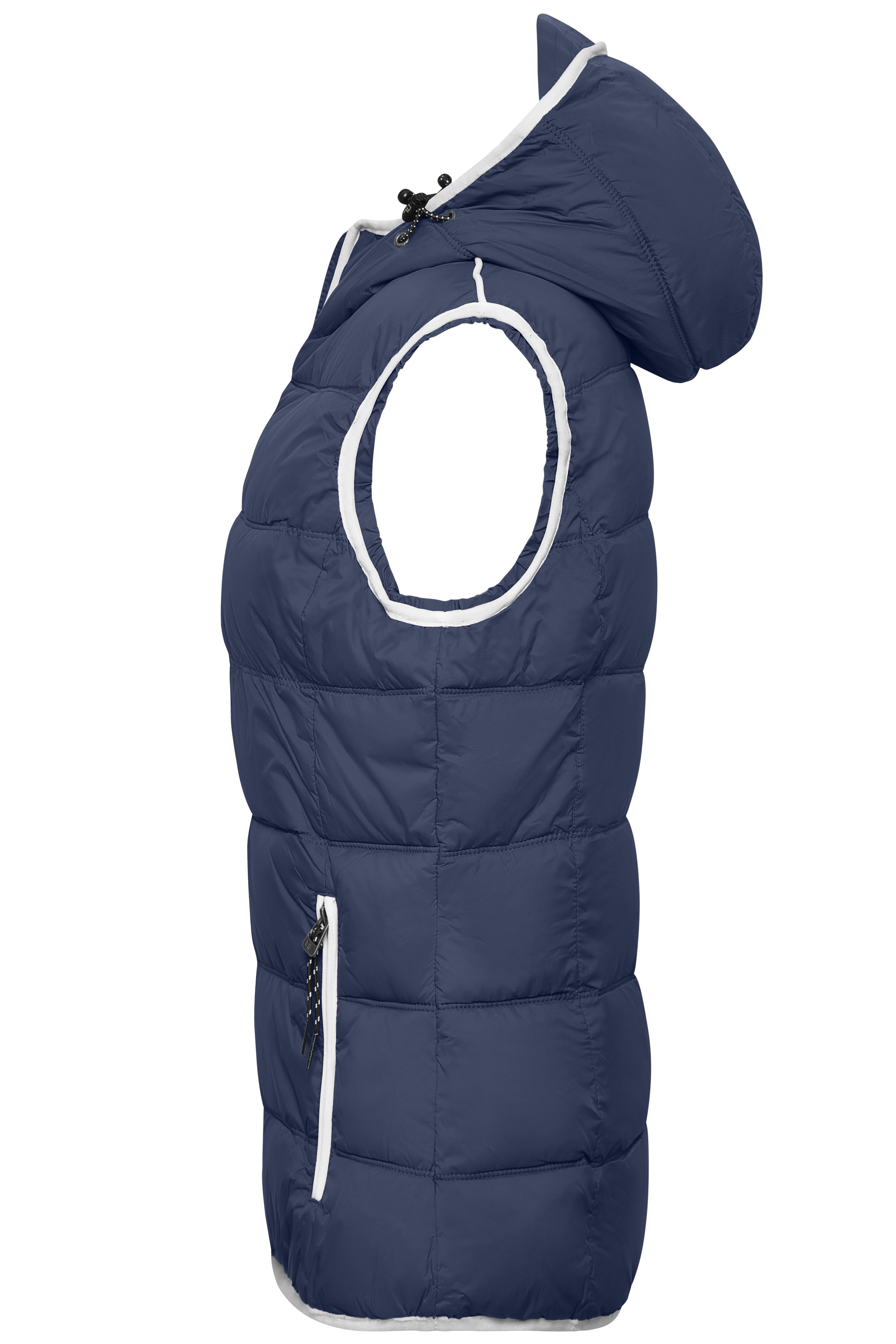 Ladies' Maritime Vest JN1075 Modische Steppweste mit angeschnittener Kapuze Ladies' Maritime Vest JN1075 Modische Steppweste mit angeschnittener Kapuze
