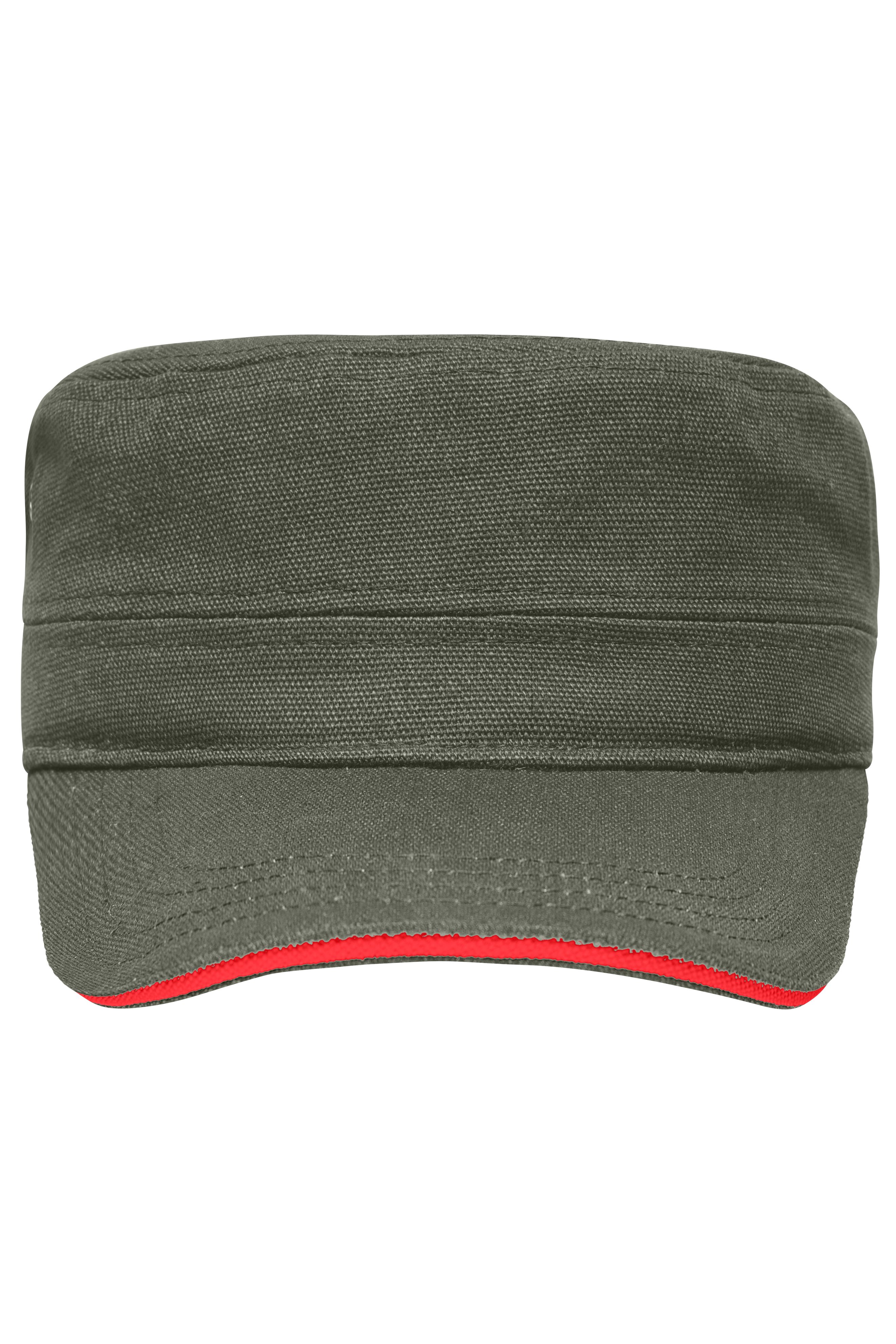 Military Sandwich Cap MB6555 Sandwich Cap im Military-Stil aus robustem Baumwollcanvas