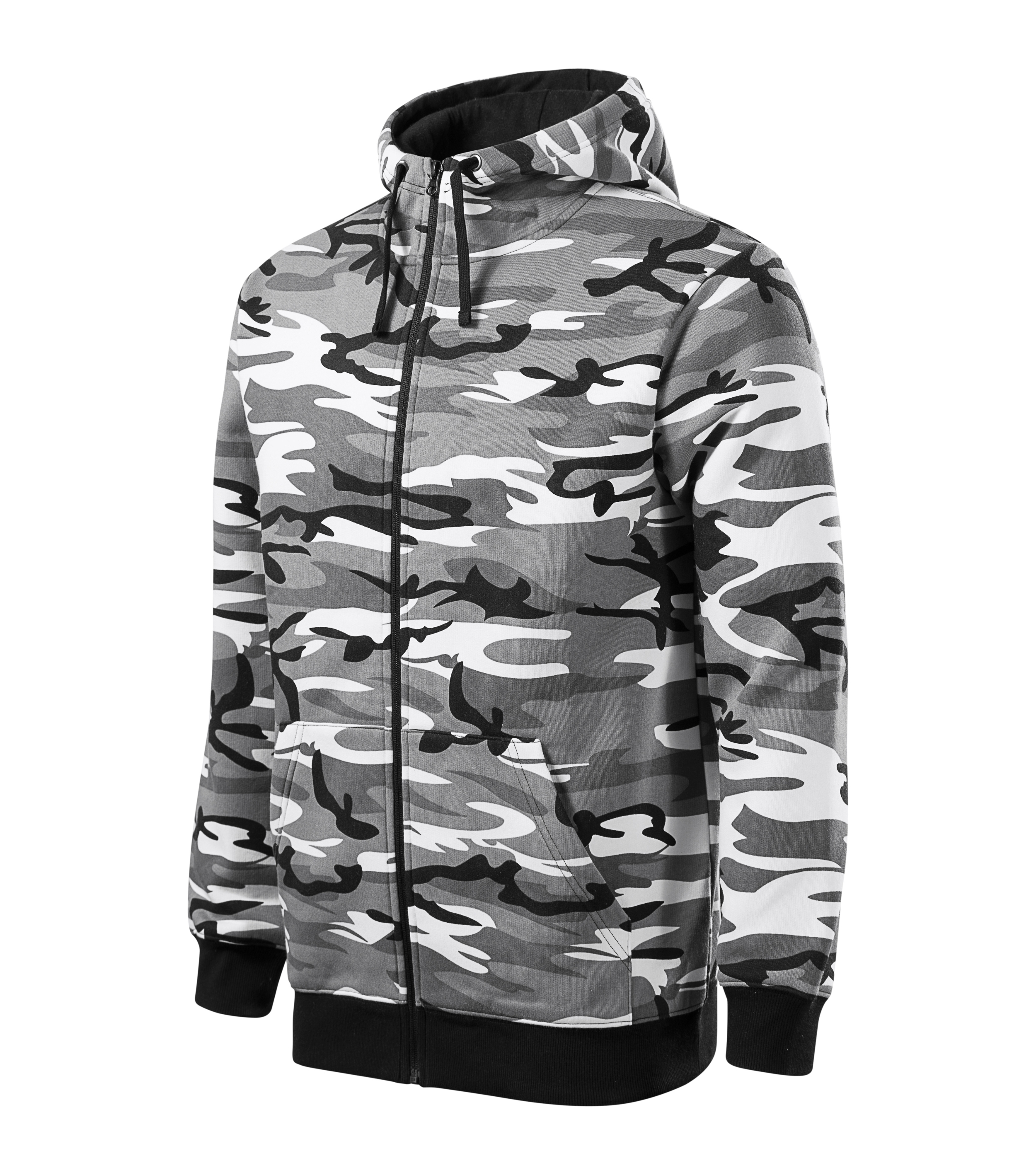 Herren Strickjacke mit Reißverschluss - C19 Camo Zipper für Herren - Kängurutaschen und Kapuze mit Innenfutter - langarm Herren Jacke für Männer und Men 