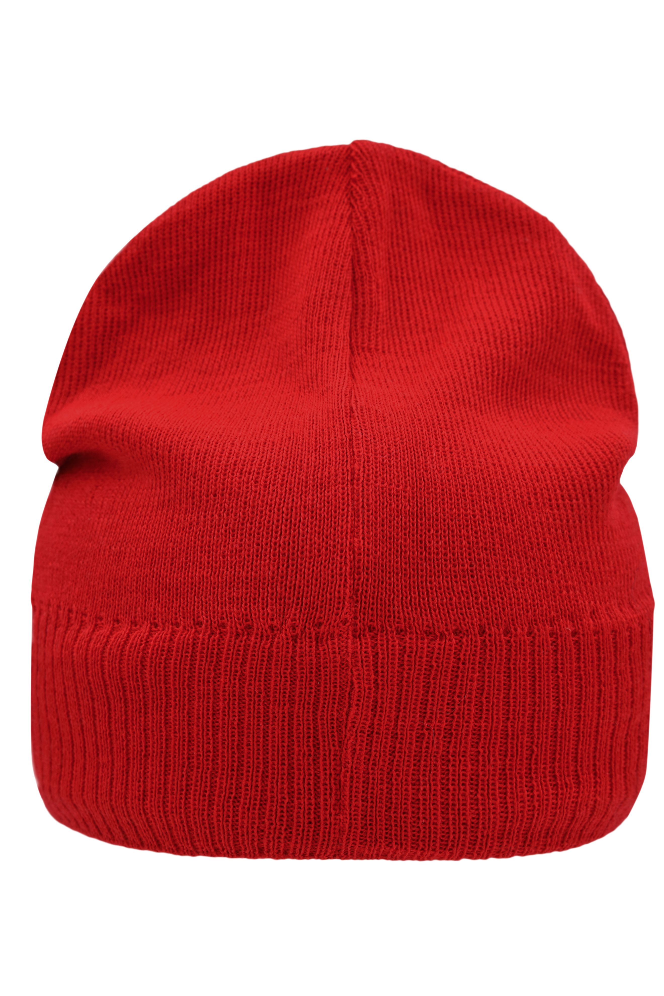 Knitted Beanie with Fleece Inset MB7925 Strickmütze mit Fleece Einsatz im Stirnbereich