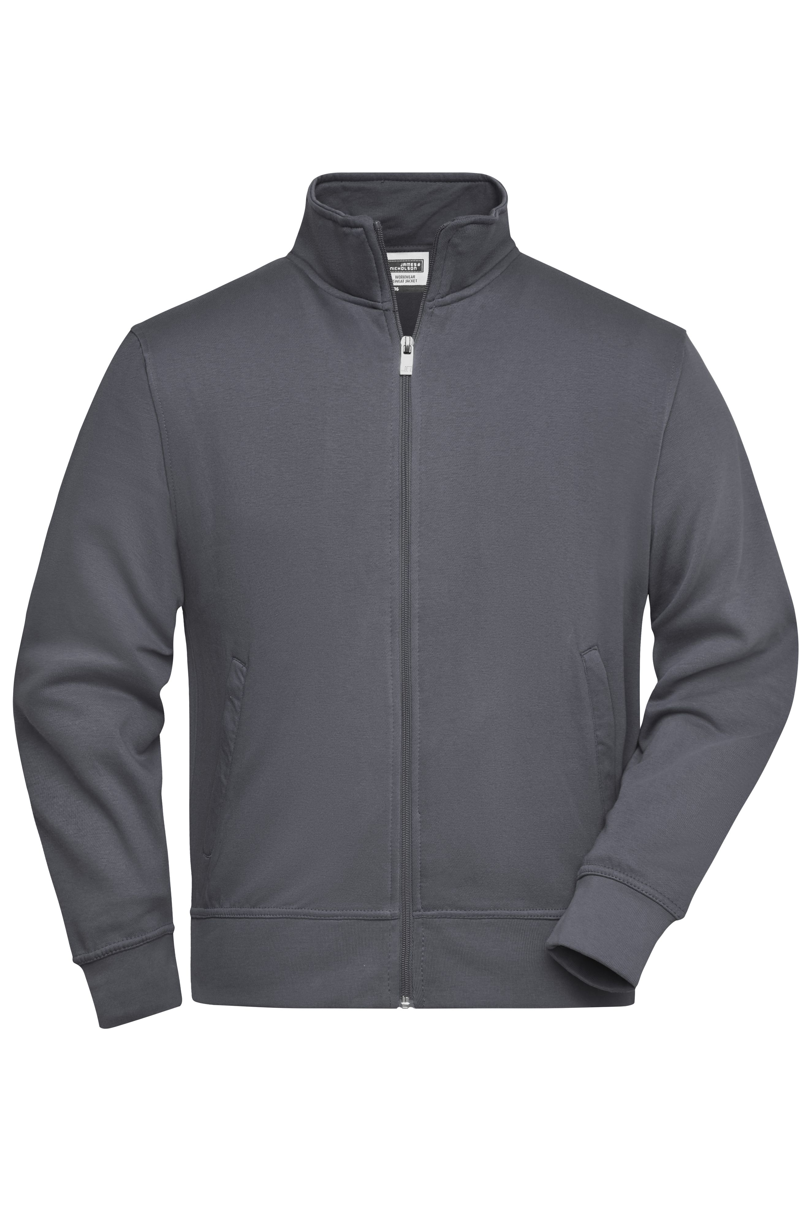 Workwear Sweat Jacket JN836 Sweat-Jacke mit Stehkragen und Reißverschluss