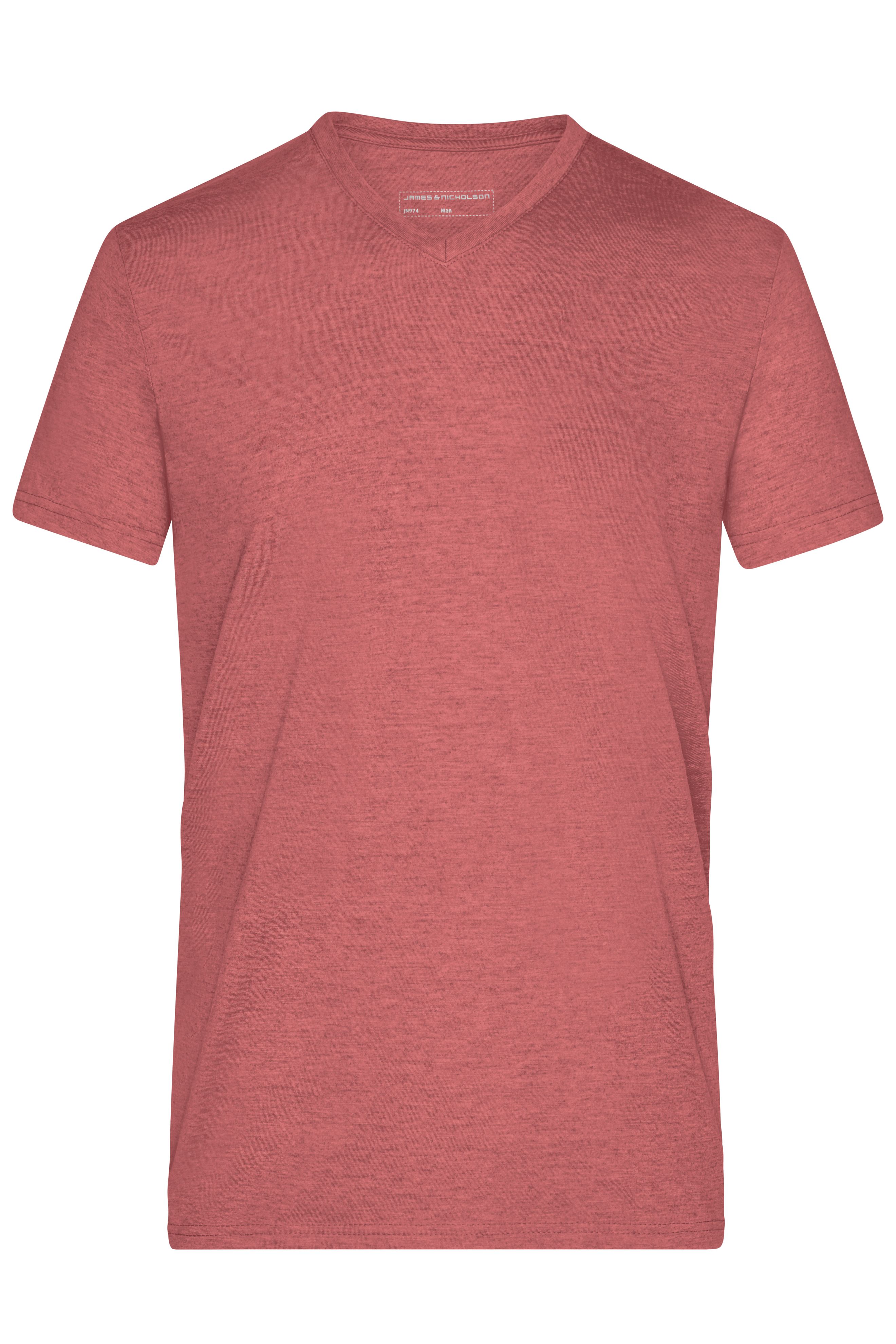 Men's Heather T-Shirt JN974 Modisches T-Shirt mit V-Ausschnitt