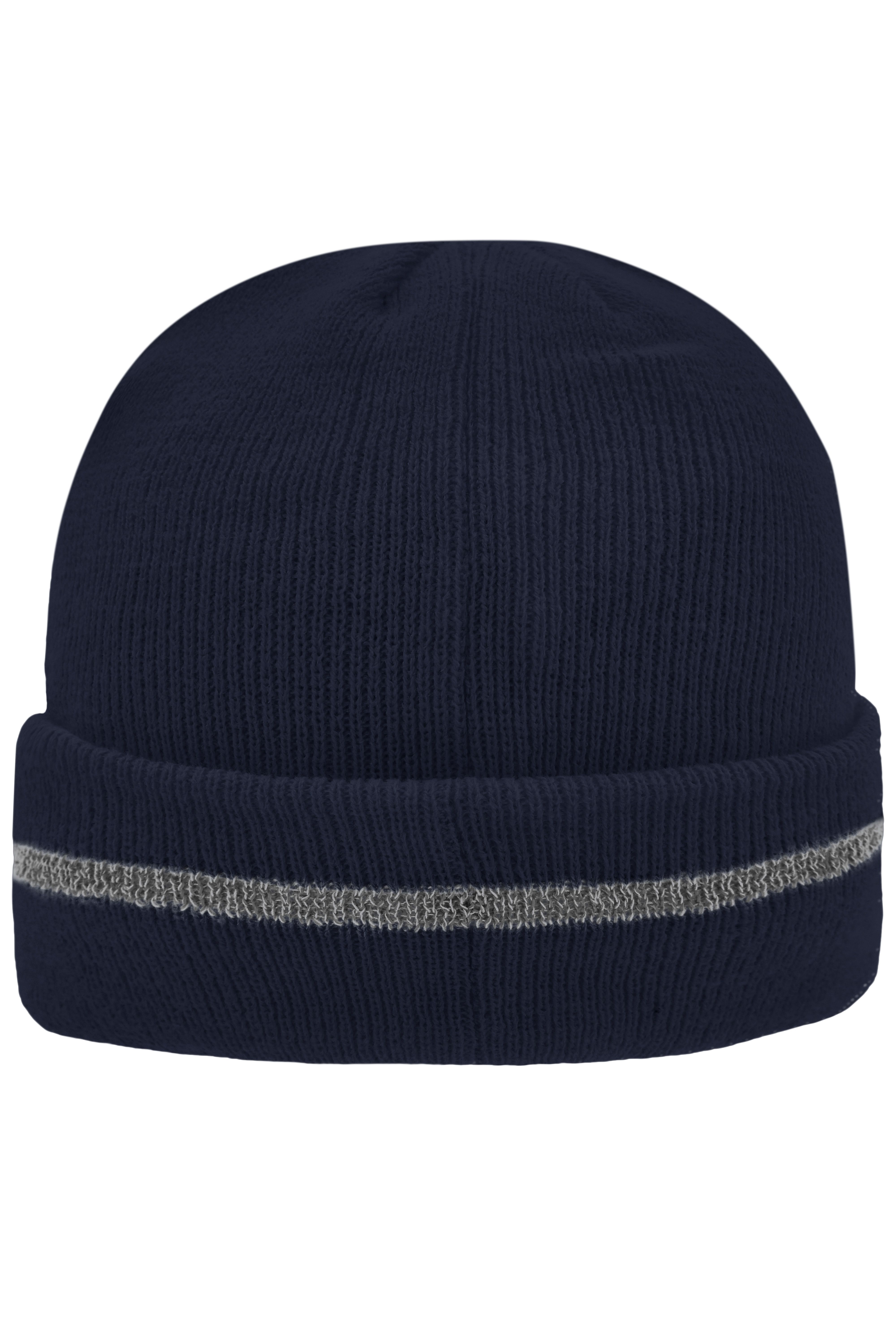 Reflective Beanie MB7141 Klassische Strickmütze mit einem reflektierenden Streifen im Umschlag ( ohne Schutzfunktion/ keine PSA )