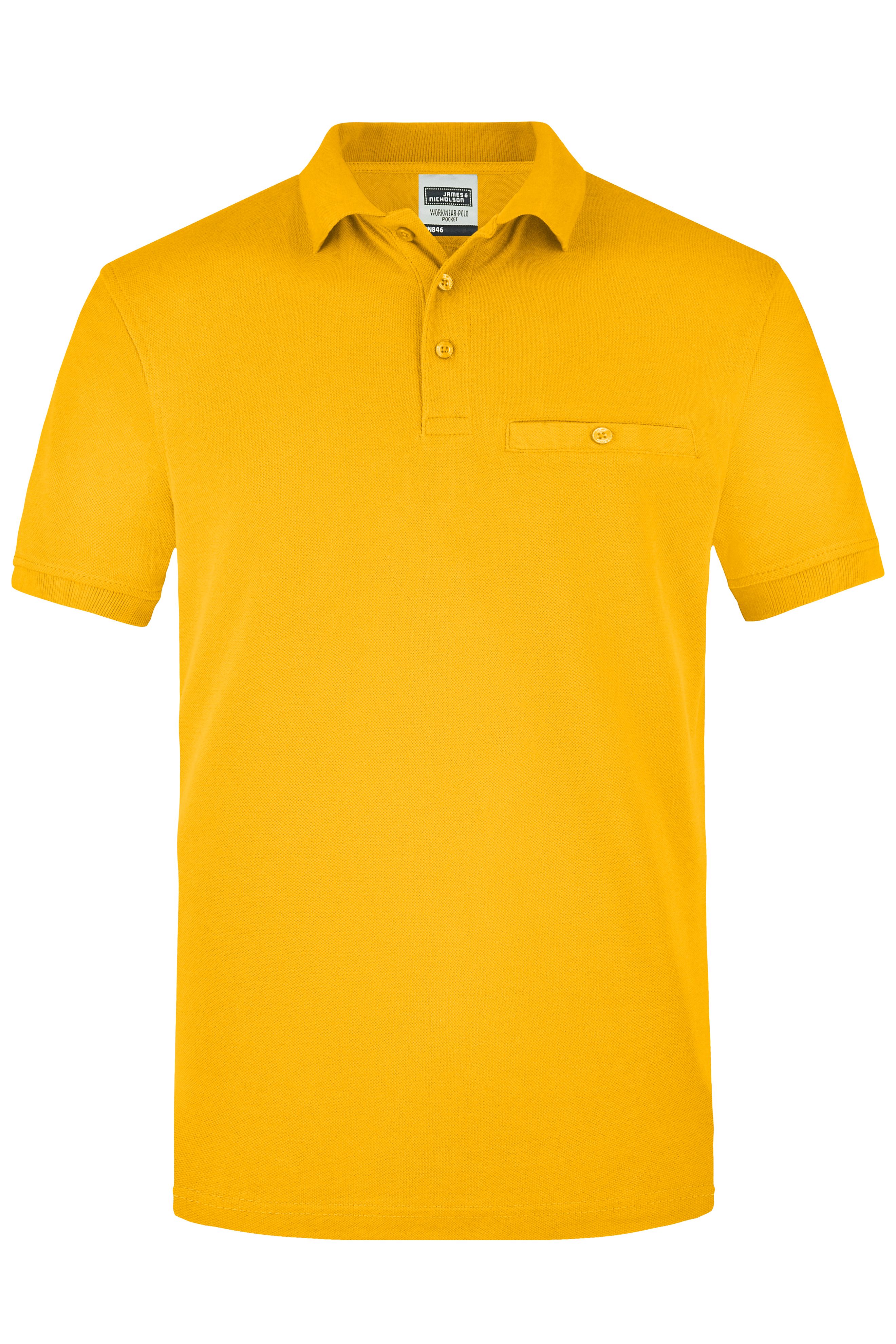 Men´s Workwear Polo Pocket JN846 Pflegeleichtes und strapazierfähiges Polo mit Brusttasche