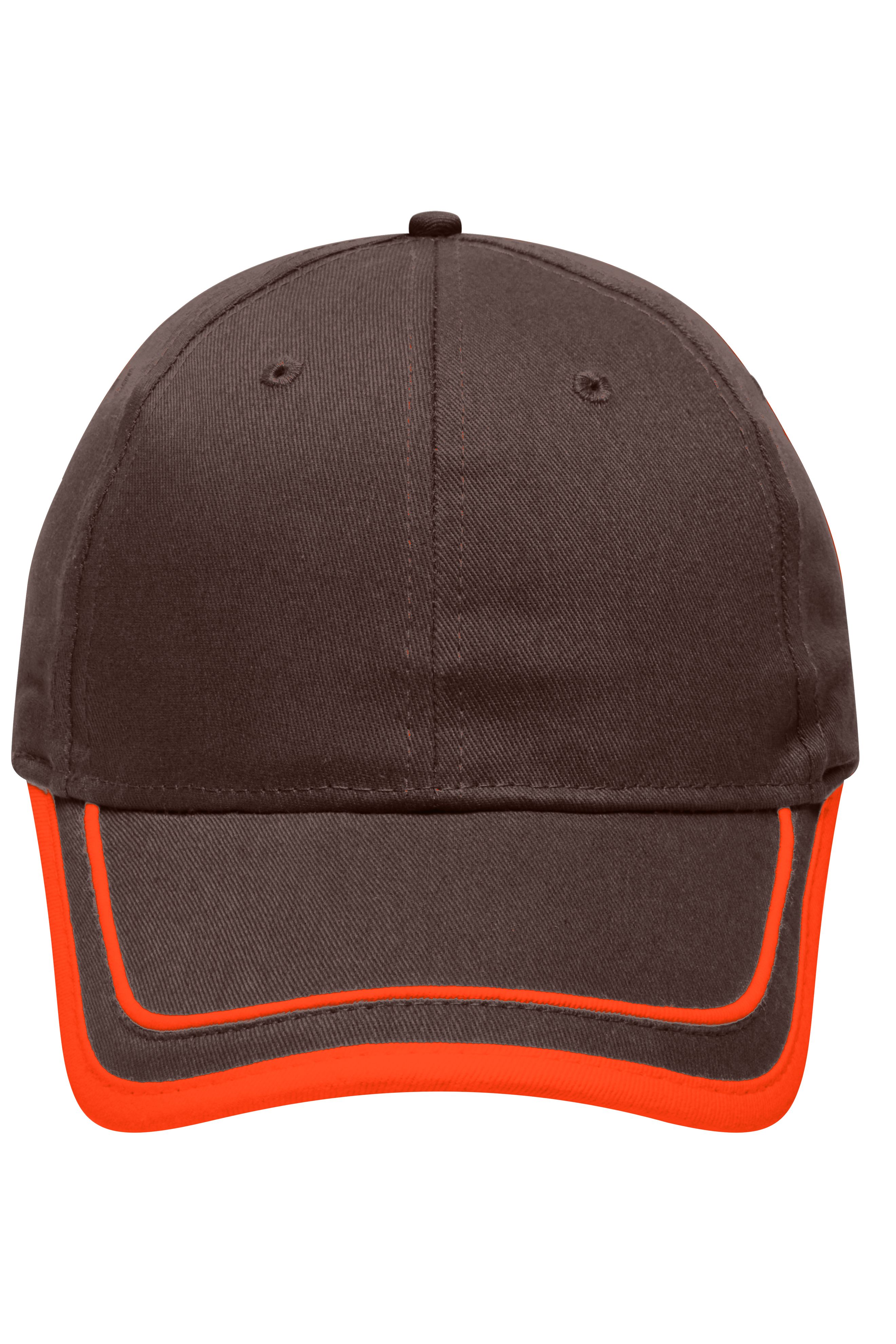 6 Panel Piping Cap MB6501 Brushed 6 Panel Cap