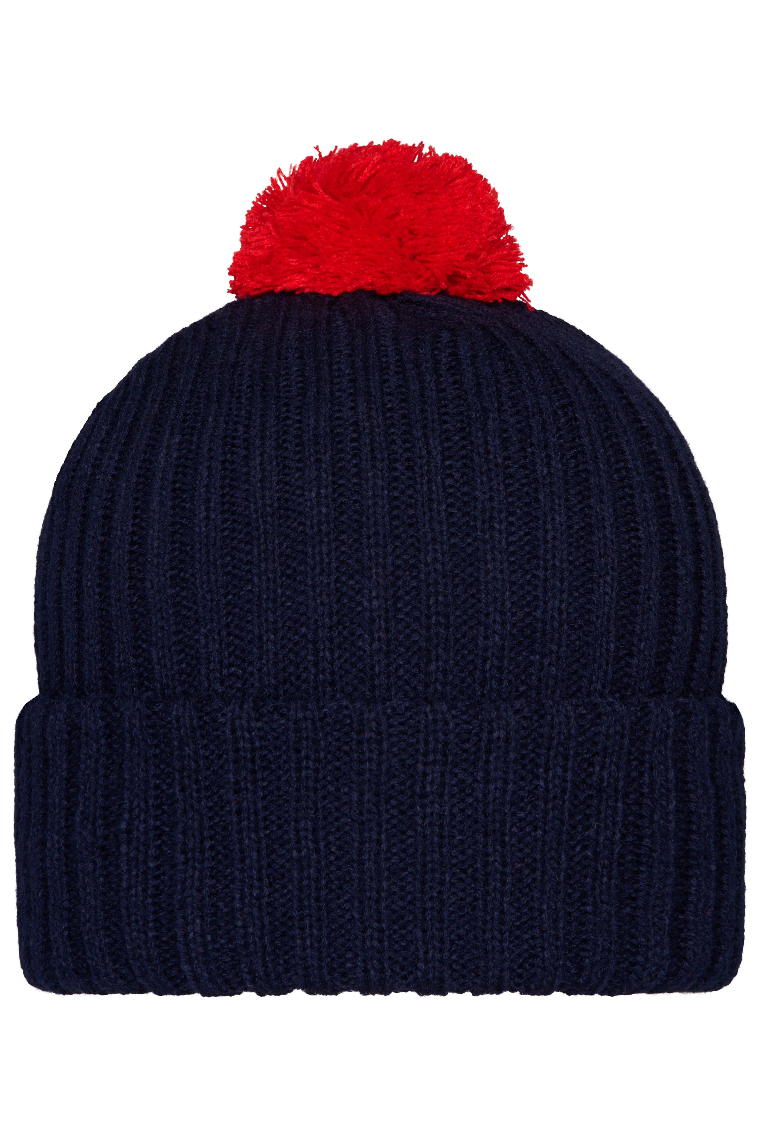 Knitted Cap with Pompon MB7540 Trendige Pomponmütze in vielen Farben