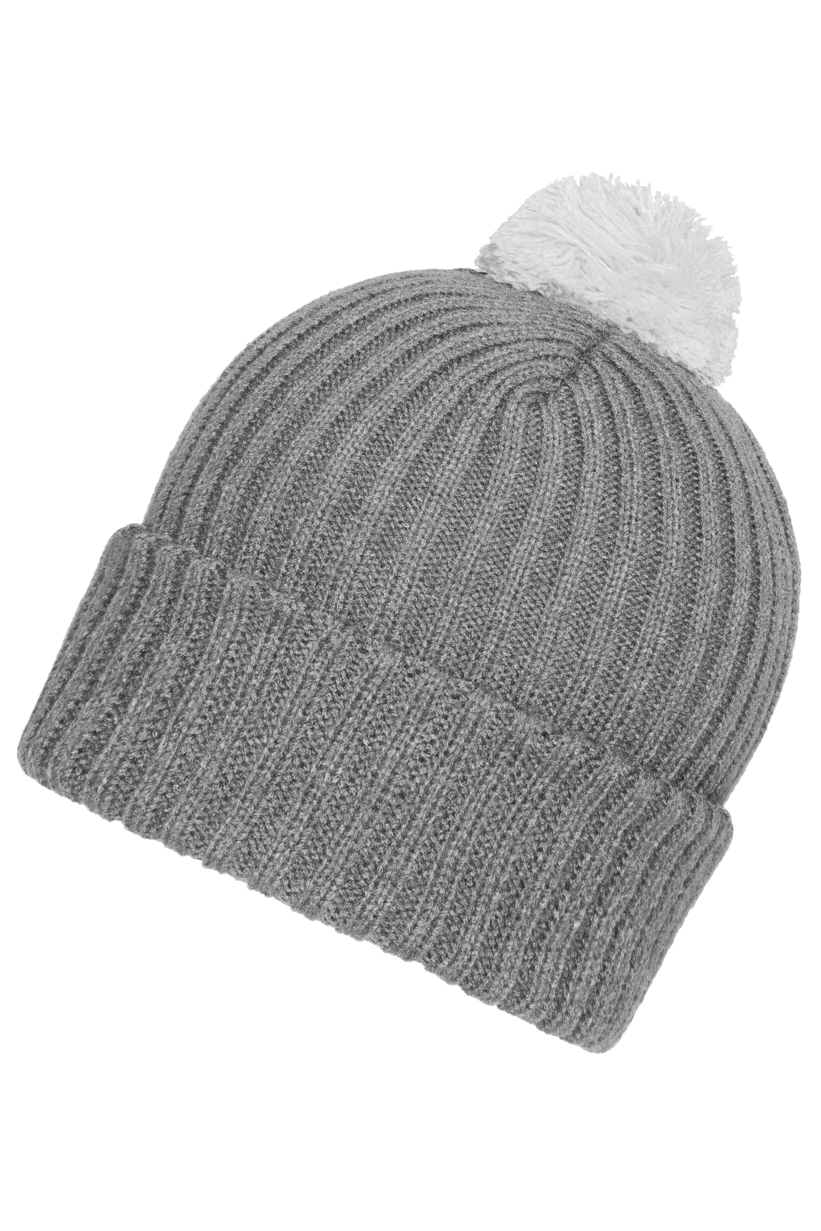Knitted Cap with Pompon MB7540 Trendige Pomponmütze in vielen Farben