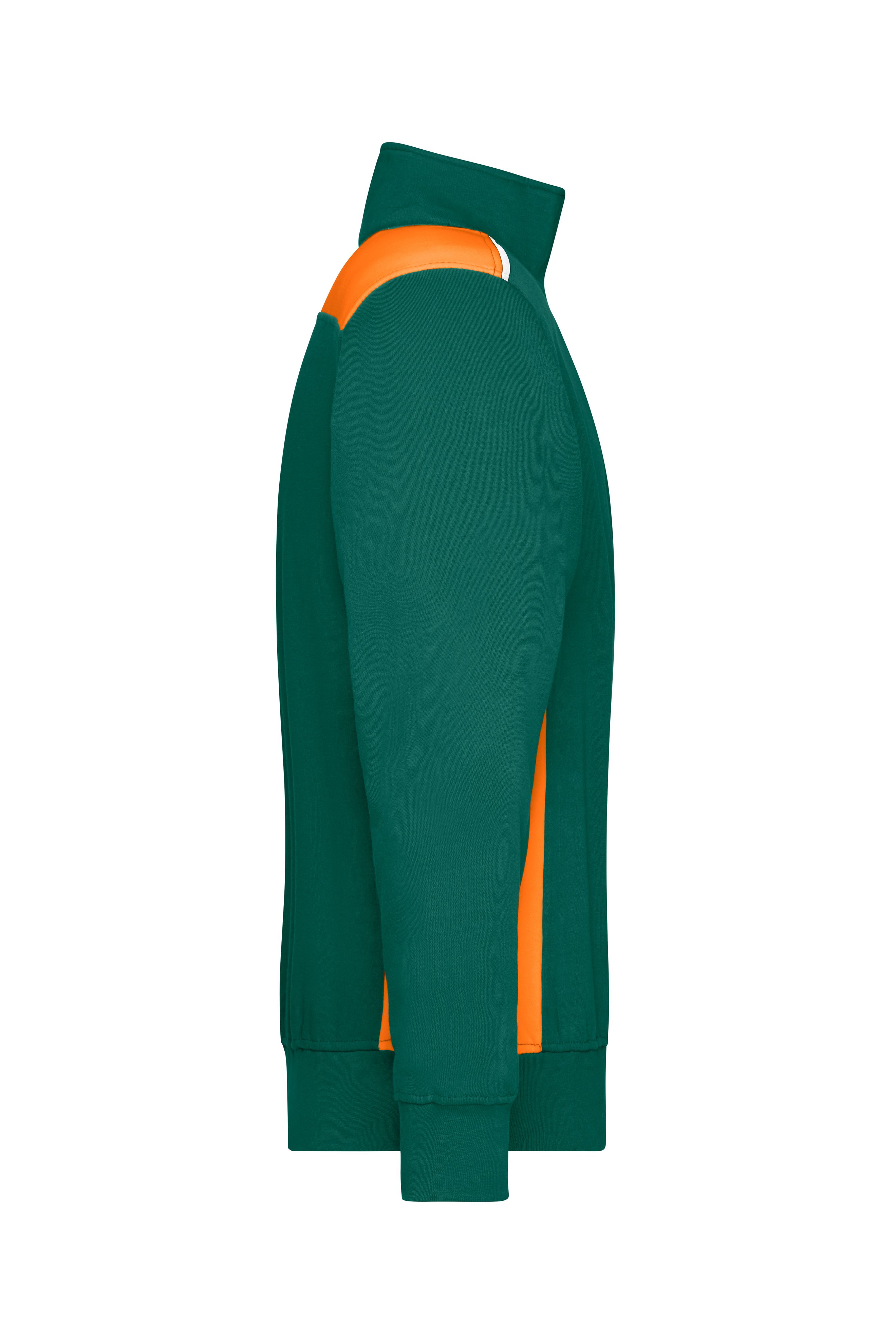 Workwear Half-Zip Sweat - COLOR - JN868 Sweatshirt mit Stehkragen, Reißverschluss und Kontrasteinsätzen