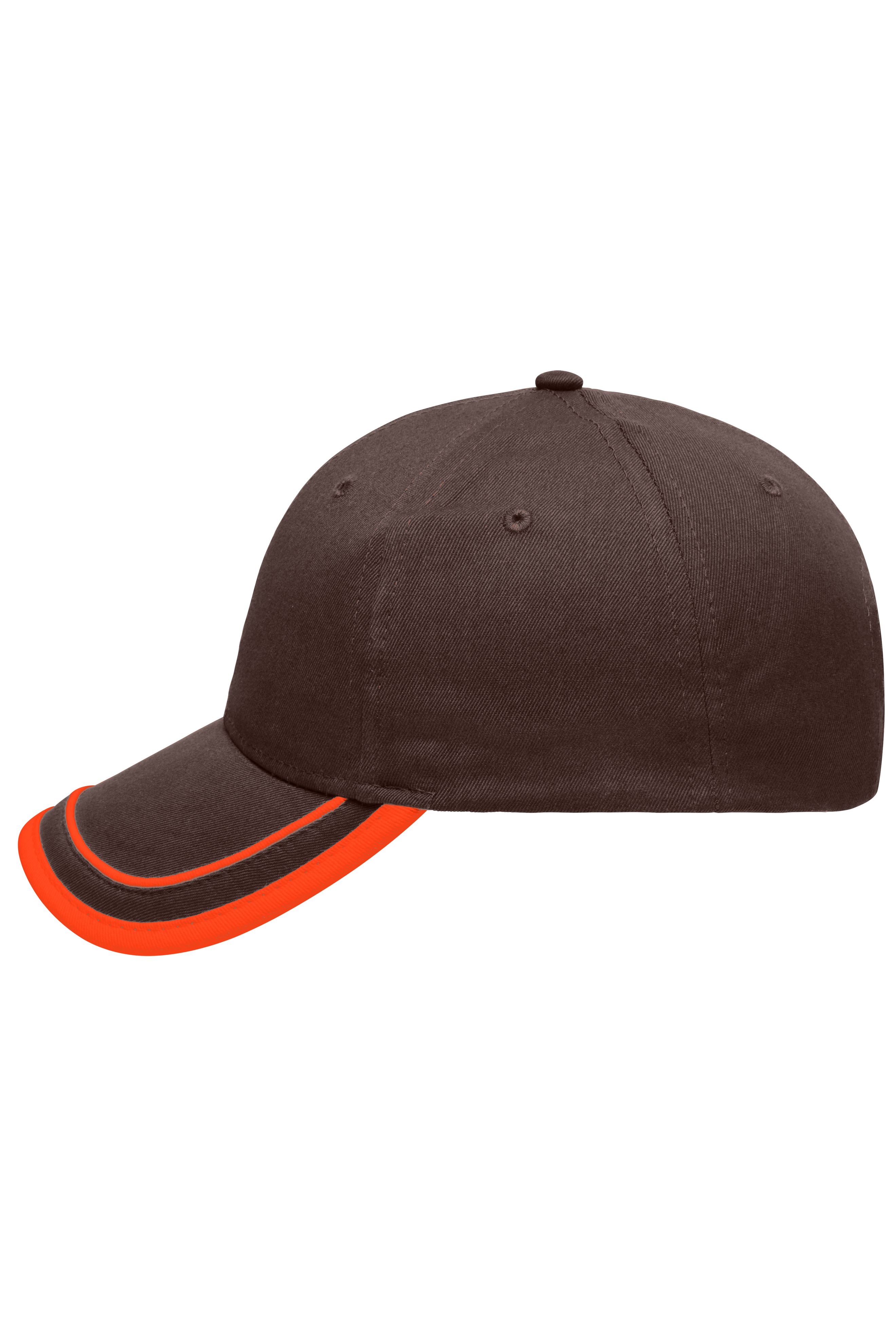 6 Panel Piping Cap MB6501 Brushed 6 Panel Cap