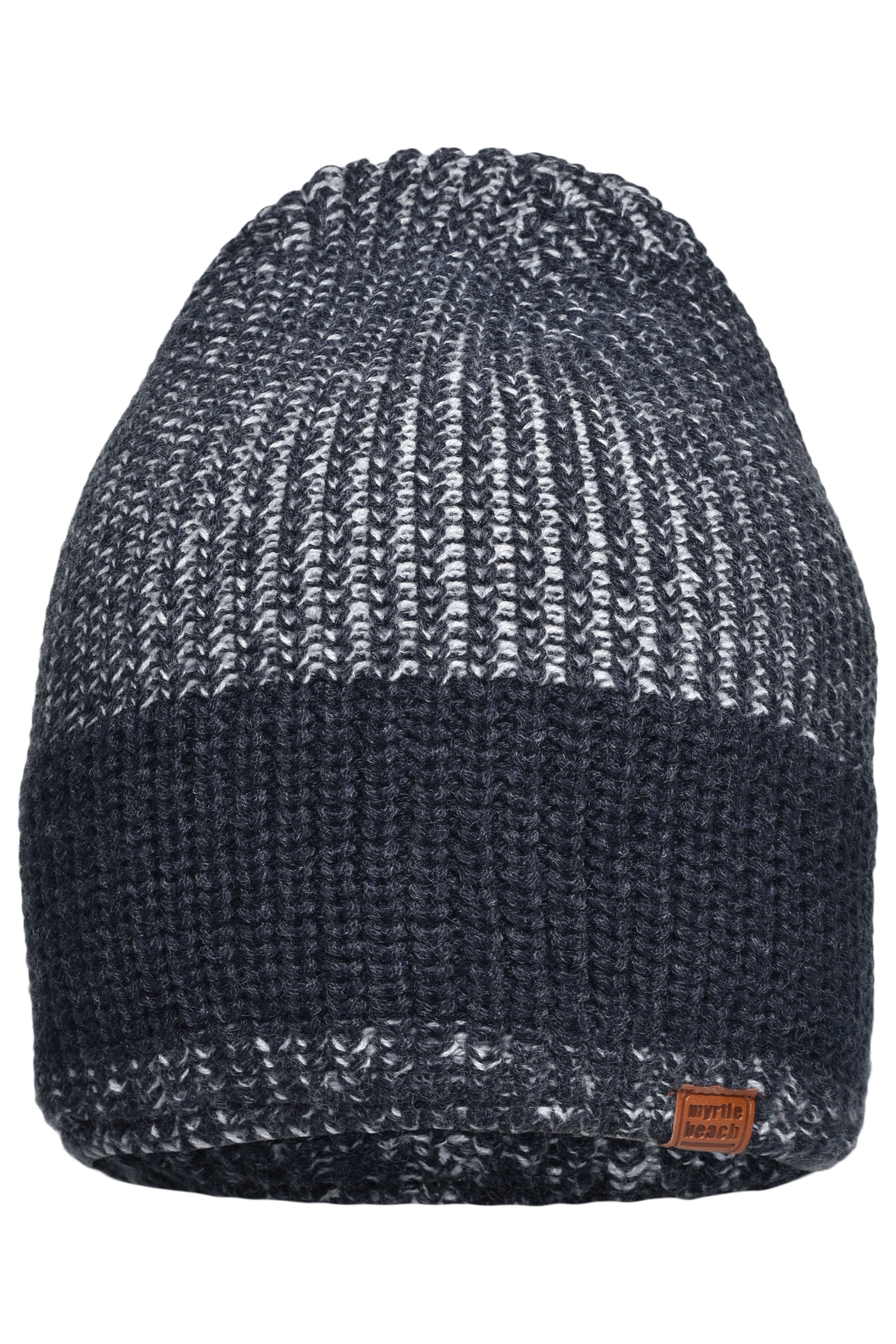 Urban Knitted Hat MB7993 Melierte Strickmütze in modischem Ripp-Design