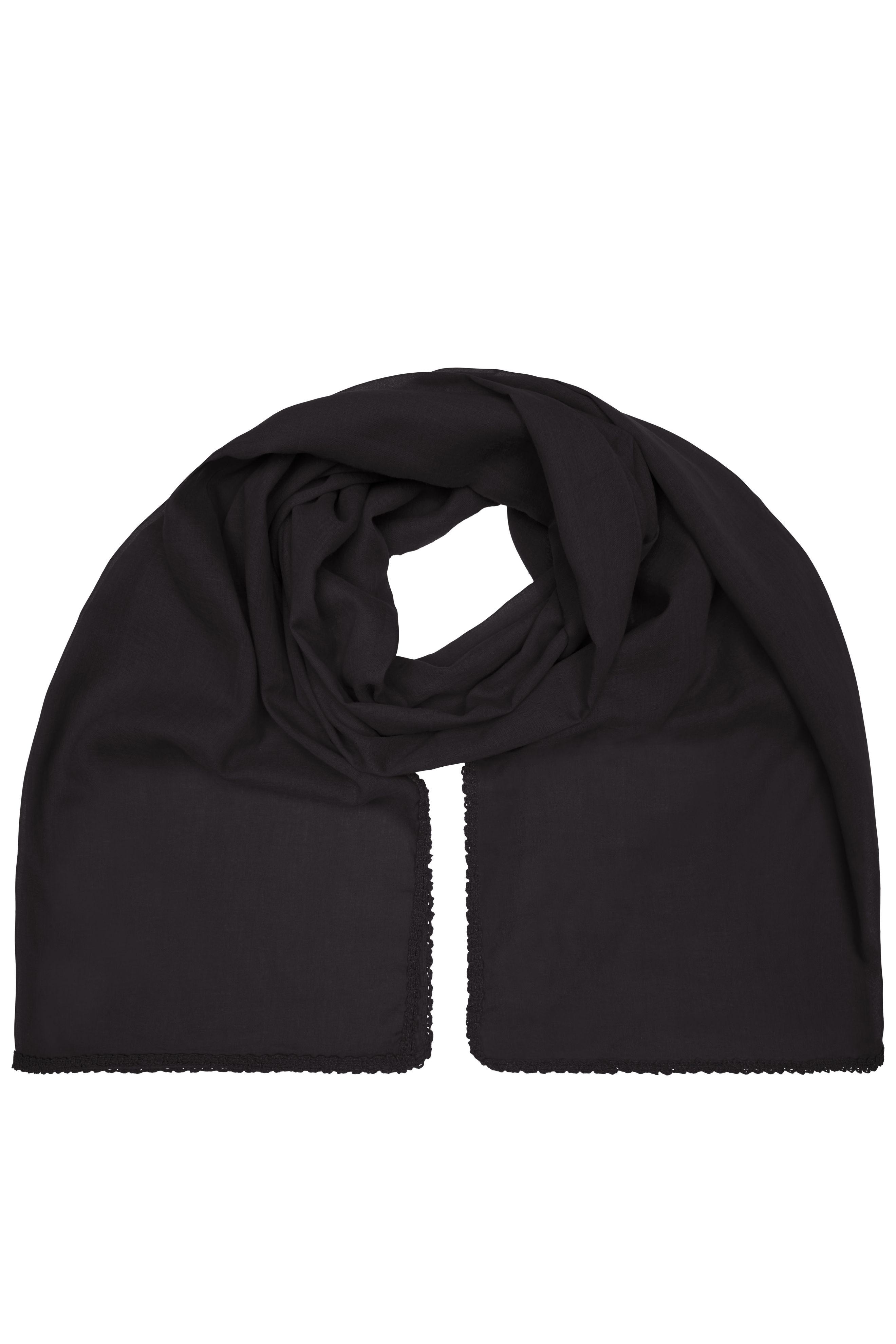 Cotton Scarf MB6404 Modischer Schal mit Zierbordüre entlang der Kante
