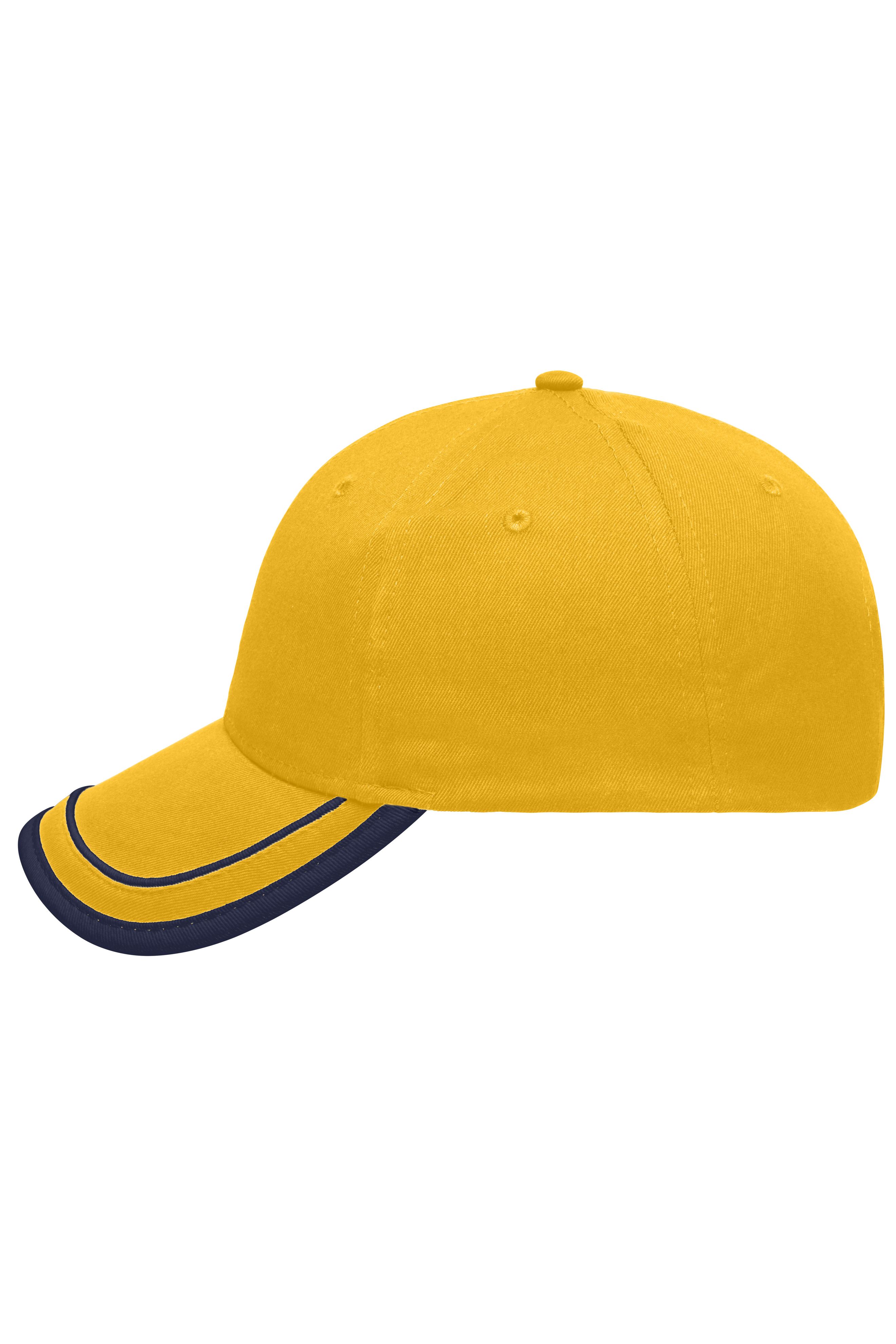 6 Panel Piping Cap MB6501 Brushed 6 Panel Cap