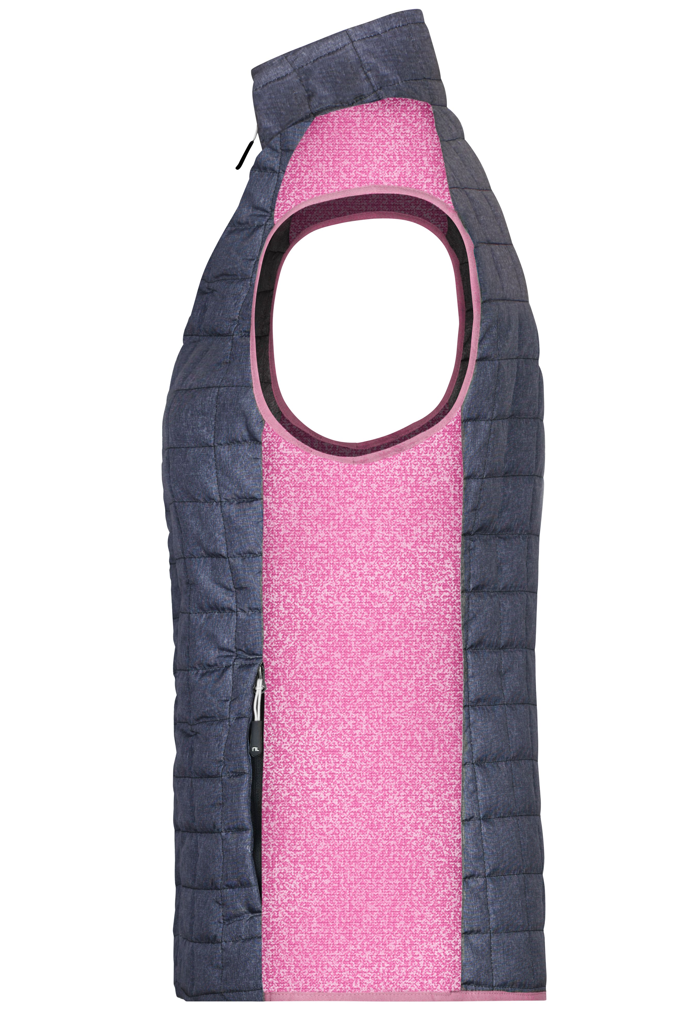 Ladies' Knitted Hybrid Vest JN739 Weste im stylischen Materialmix