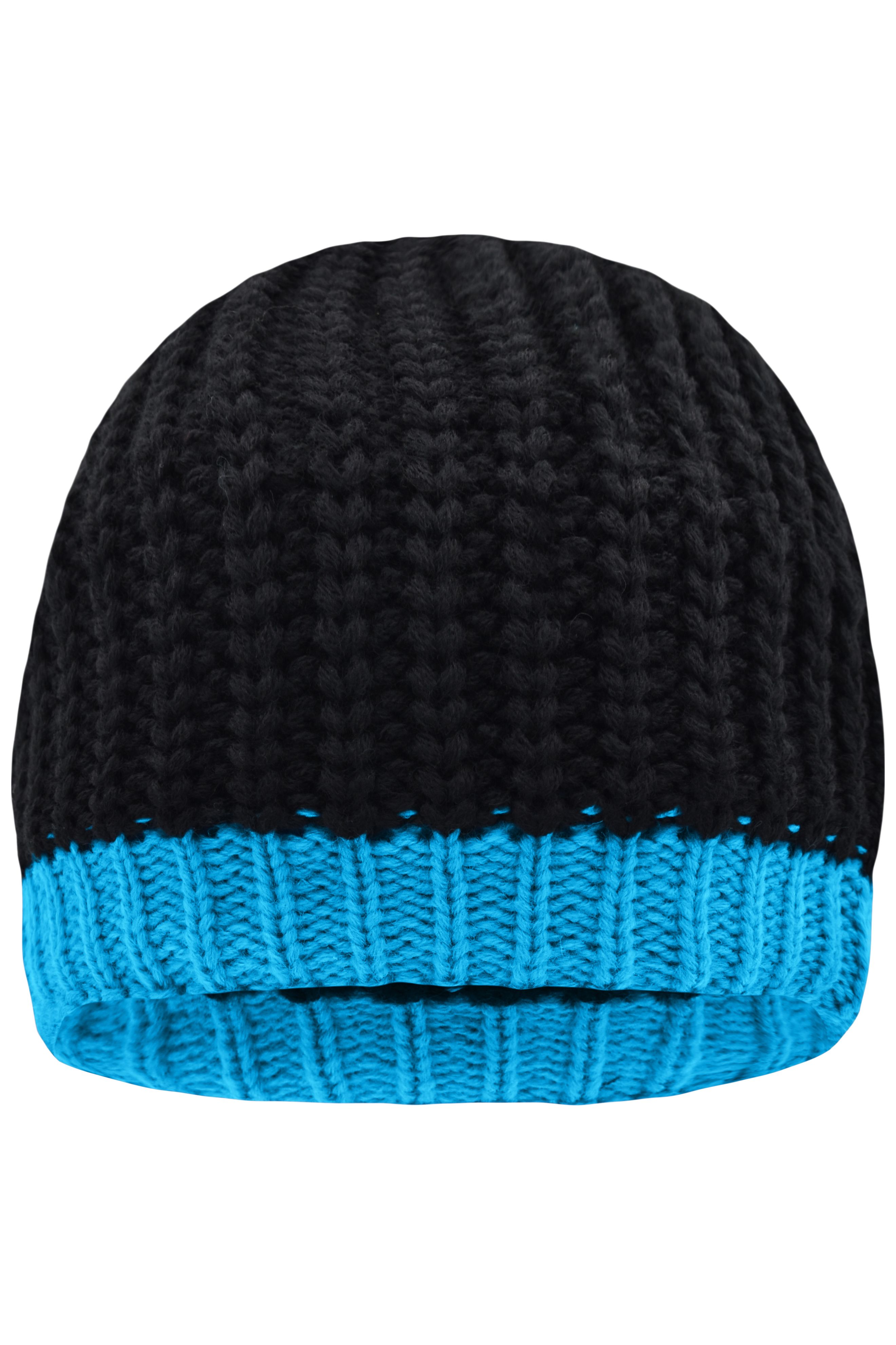 Wintersport Hat MB7103 Strickmütze mit Kontrastabschluss