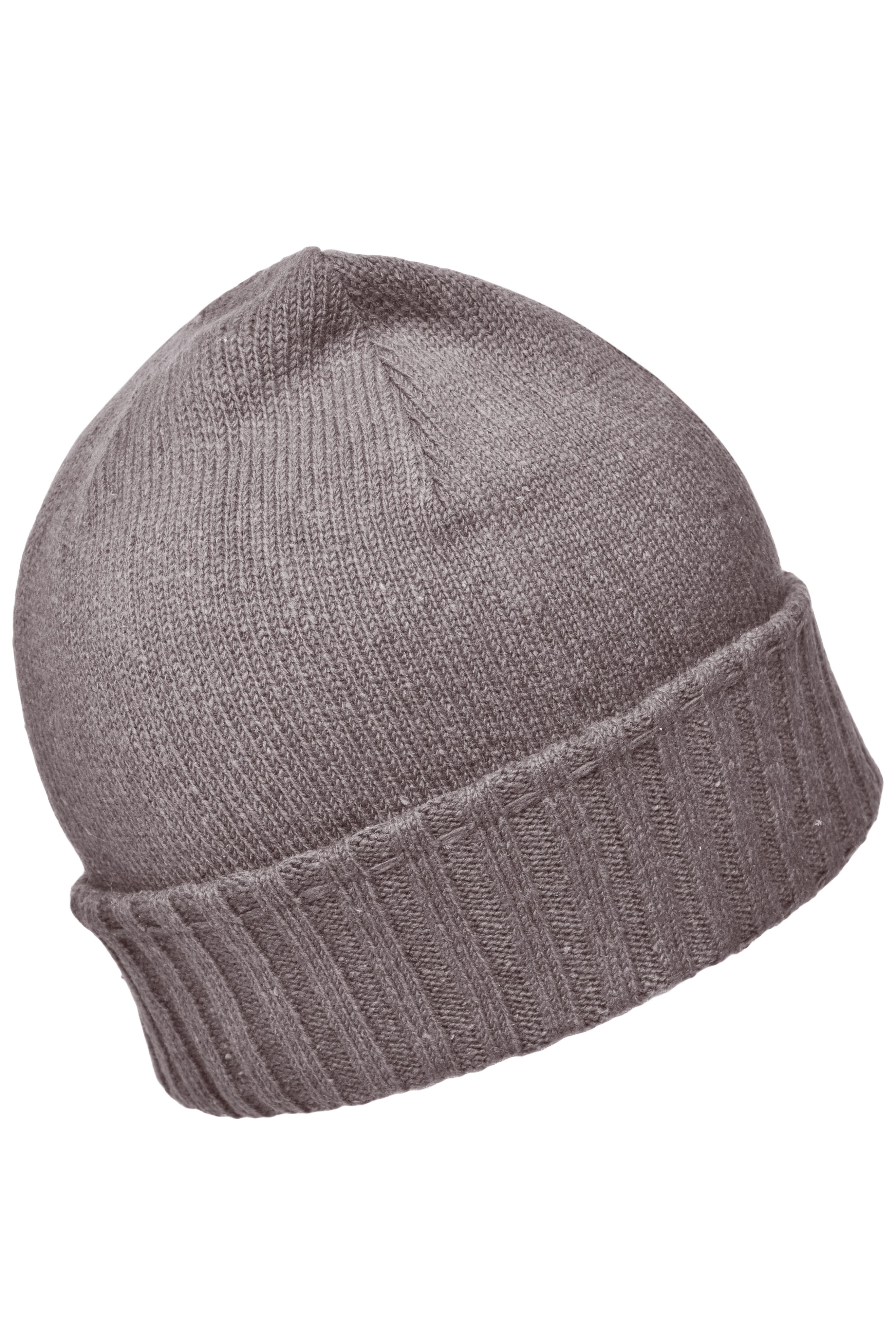 Melange Hat Basic MB7979 Elegante Strickmütze mit Krempe