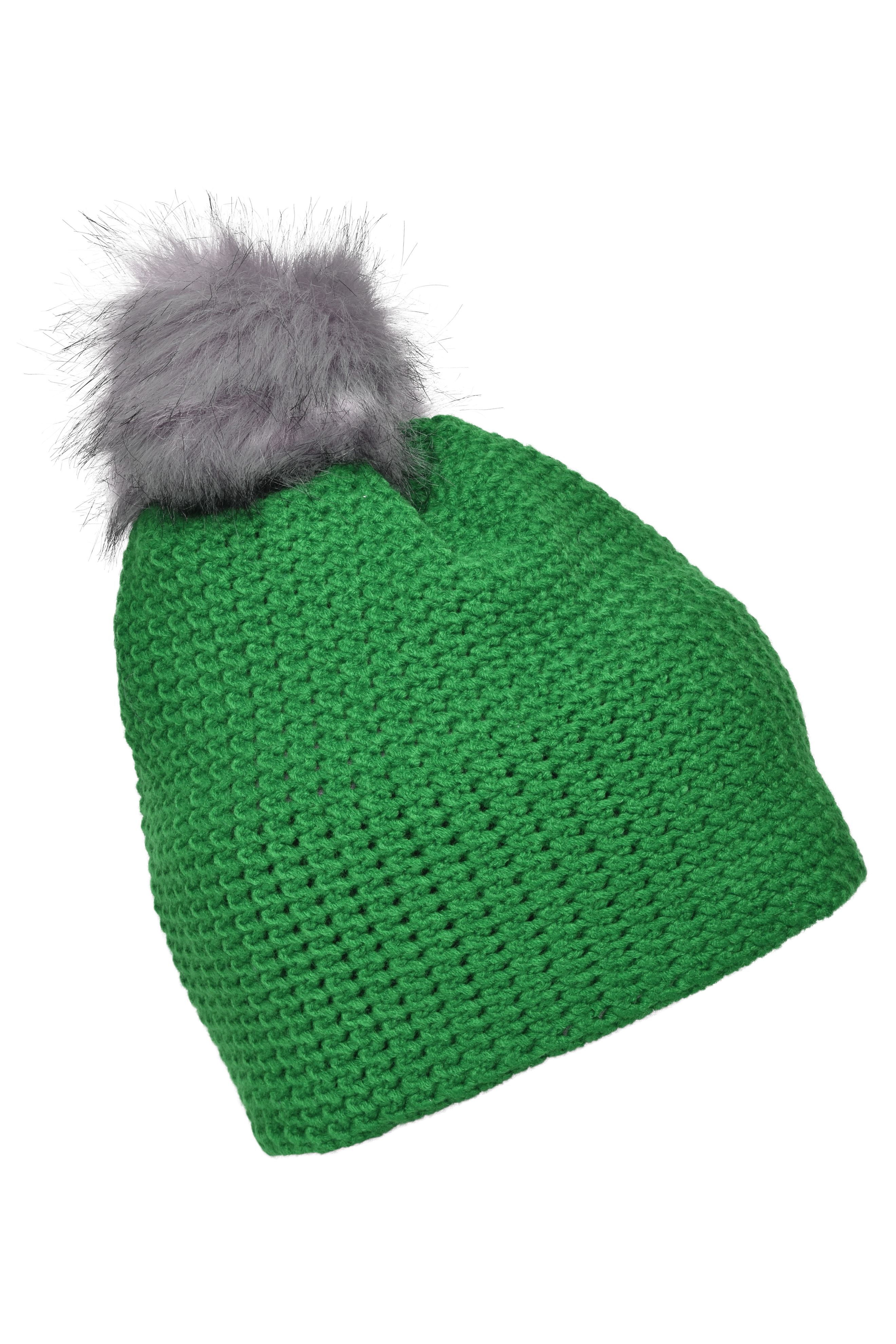 Fine Crocheted Beanie MB7120 Häkelmütze mit Pompon