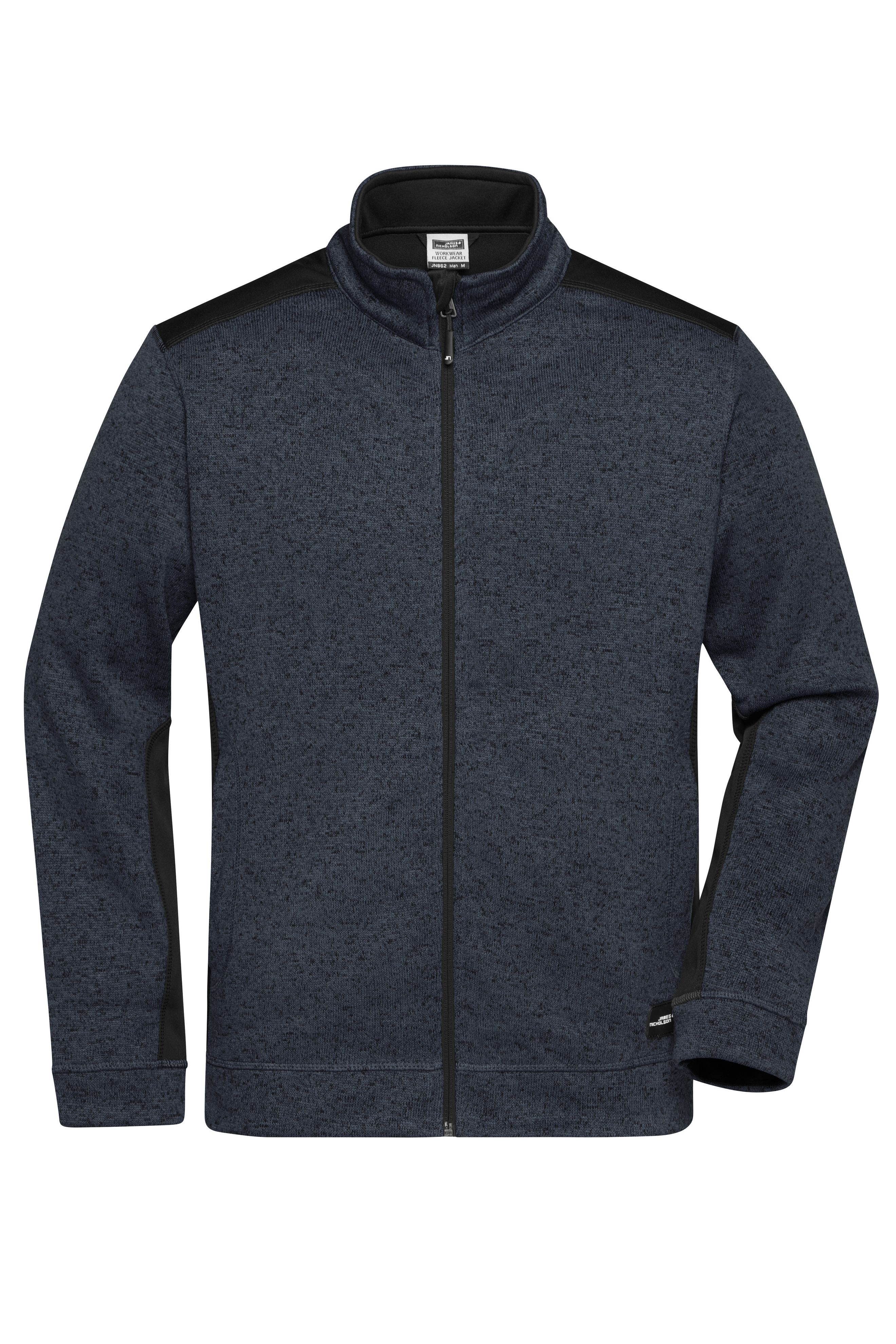 Men's Knitted Workwear Fleece Jacket - STRONG - JN862 Pflegeleichte Strickfleece Jacke im Materialmix