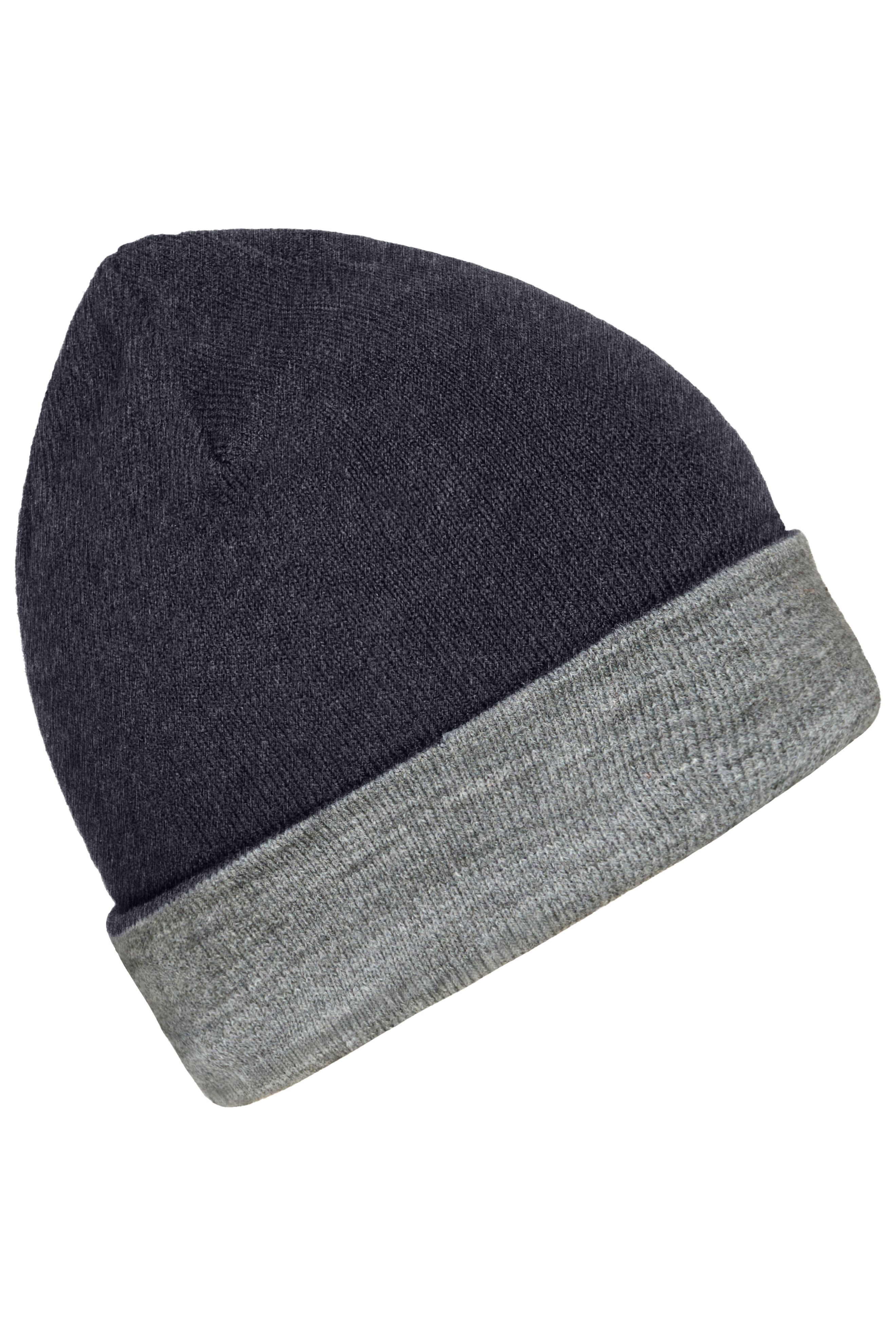 Reversible Beanie MB7400 Wendemütze mit breitem Kontrastumschlag