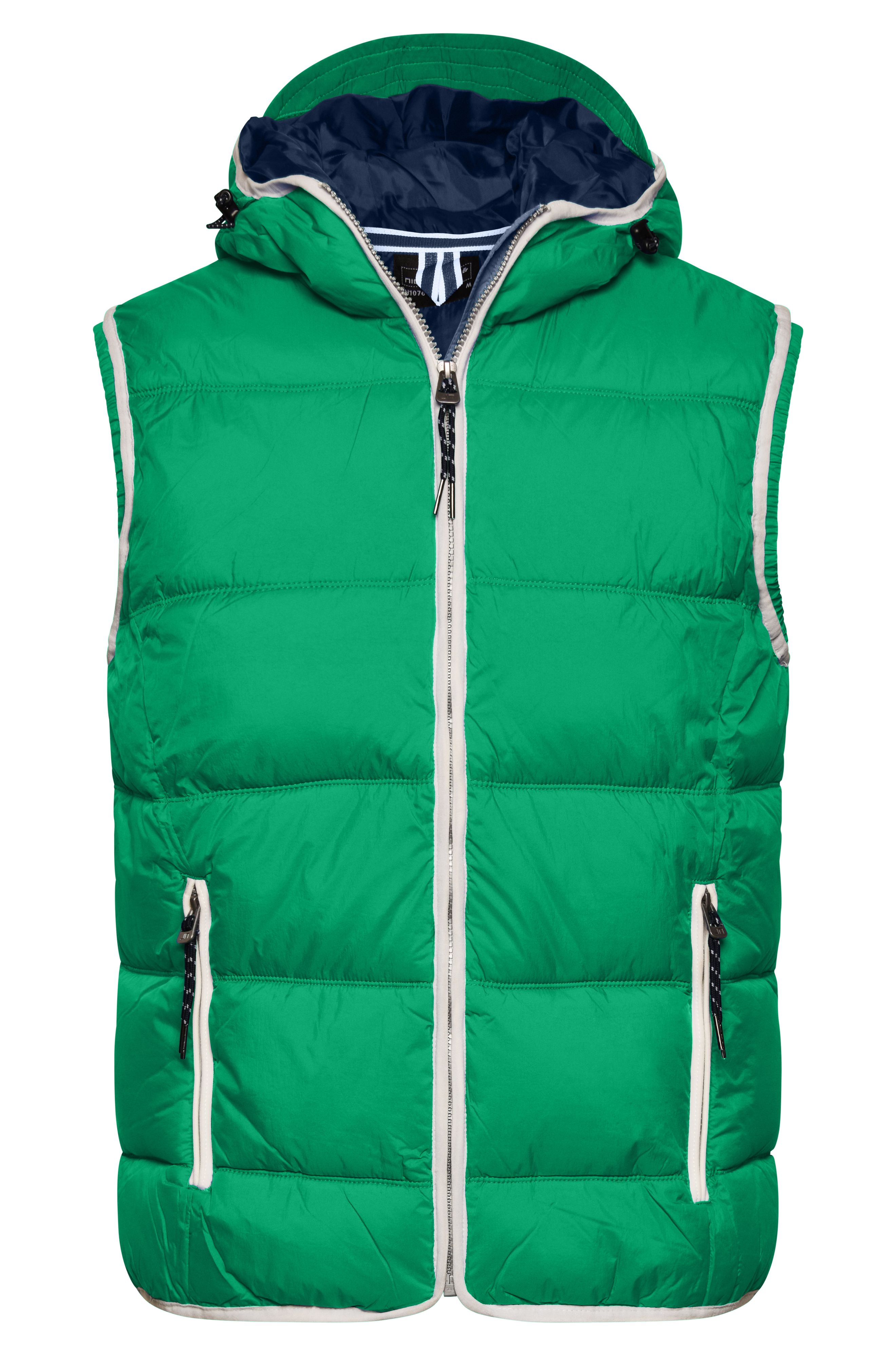 Men's Maritime Vest JN1076 Modische Steppweste mit angeschnittener Kapuze Men's Maritime Vest JN1076 Modische Steppweste mit angeschnittener Kapuze