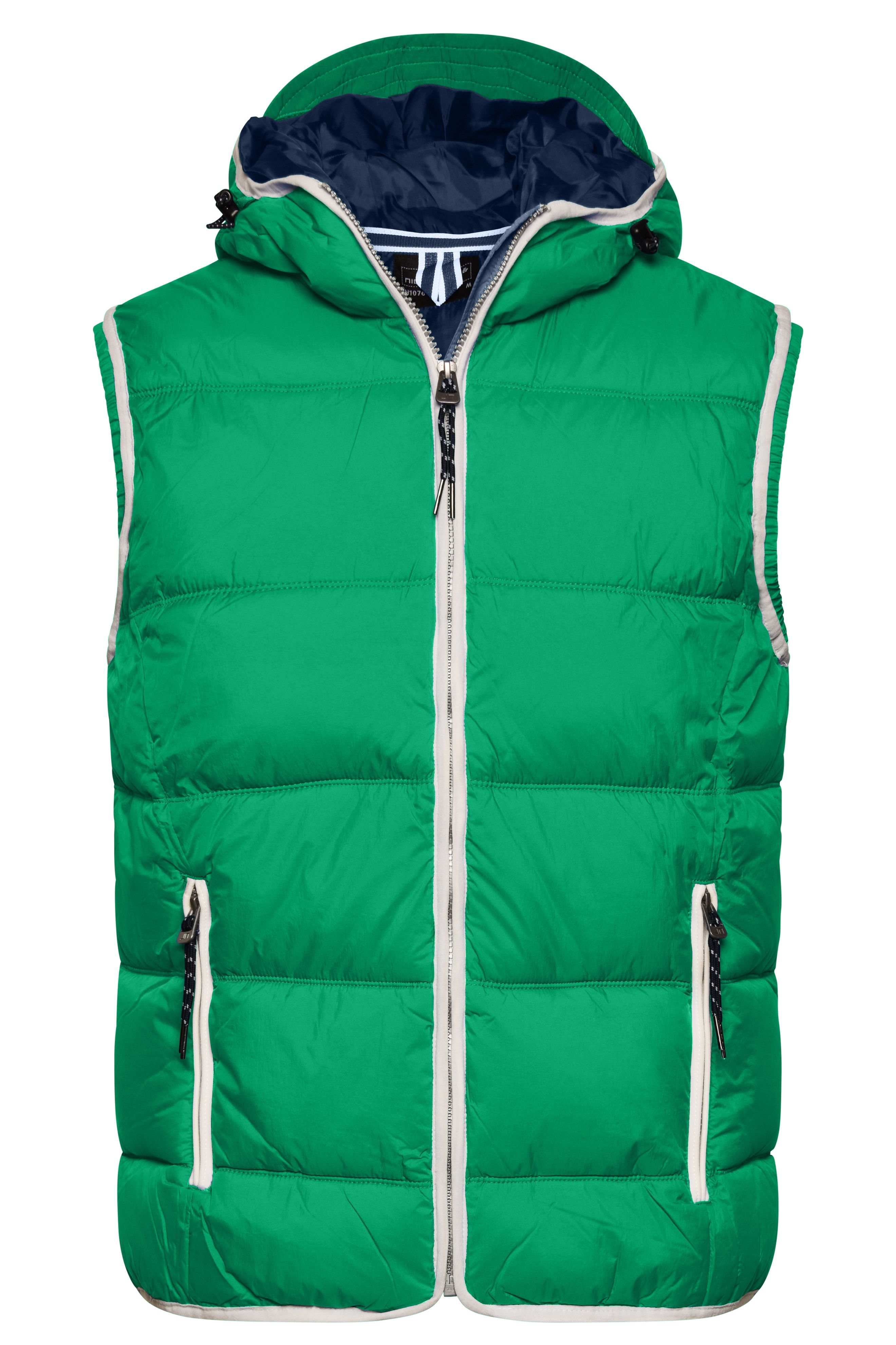 Men's Maritime Vest JN1076 Modische Steppweste mit angeschnittener Kapuze