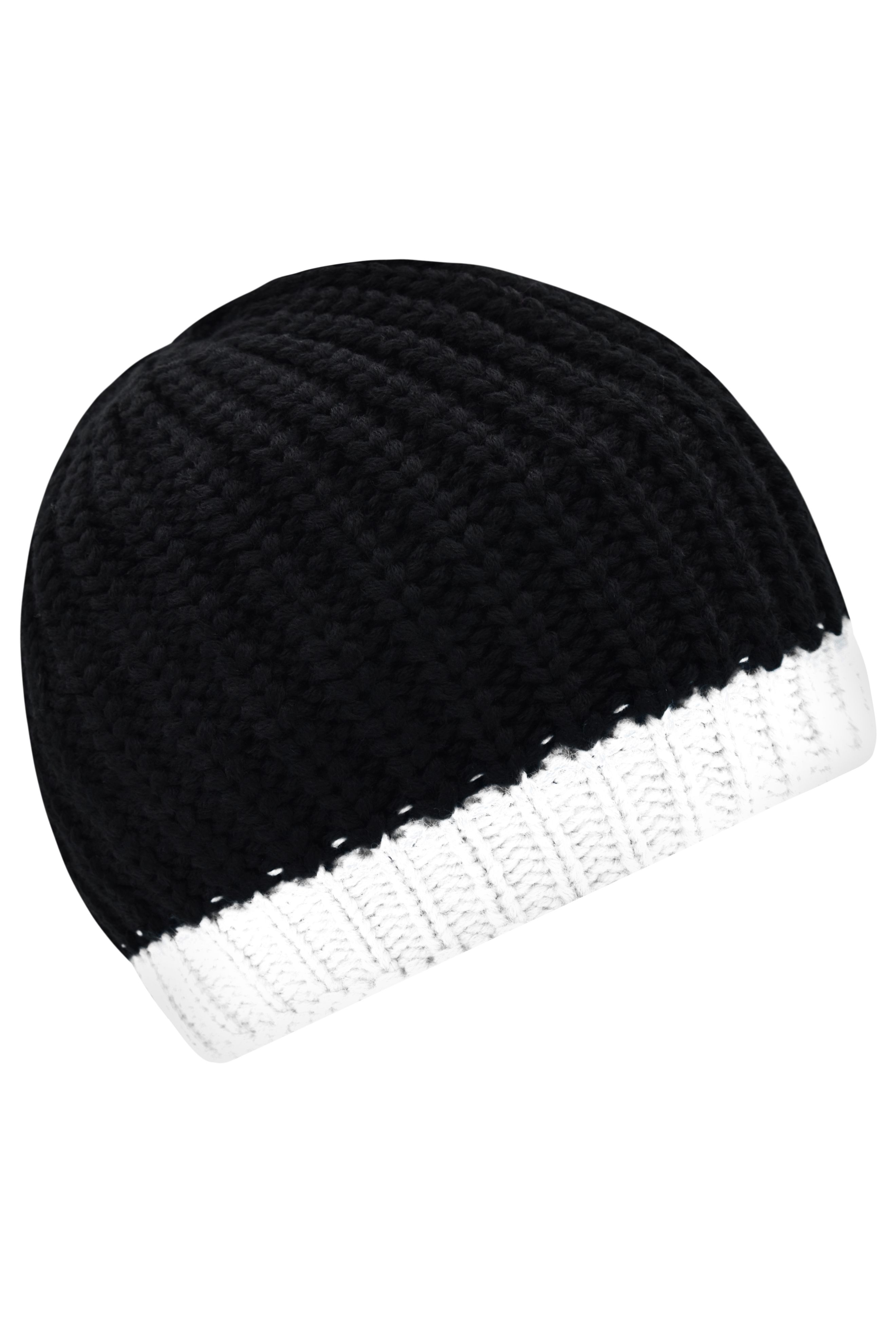 Wintersport Hat MB7103 Strickmütze mit Kontrastabschluss