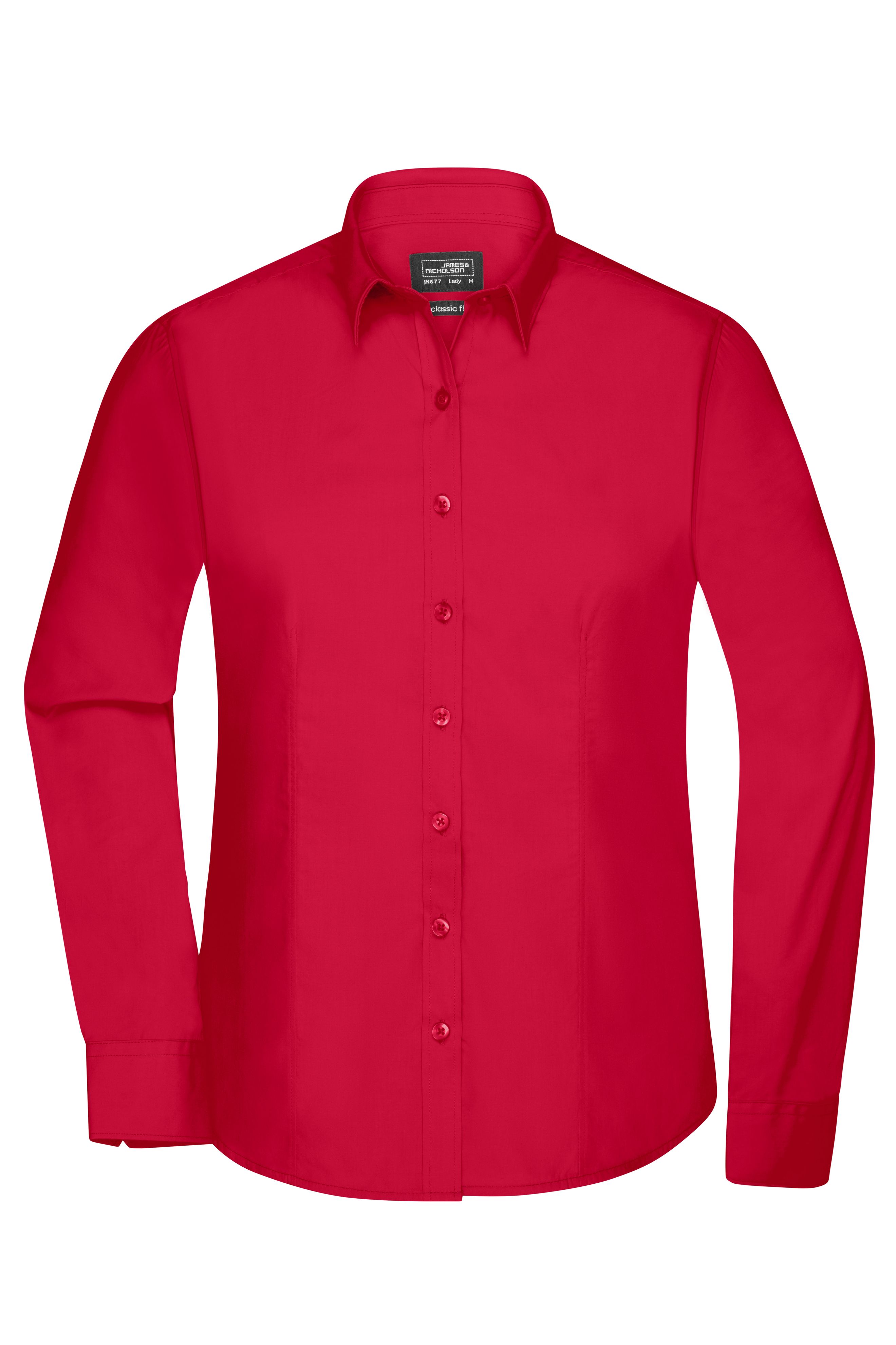 Ladies' Shirt Longsleeve Poplin JN677 Klassisches Shirt aus pflegeleichtem Mischgewebe