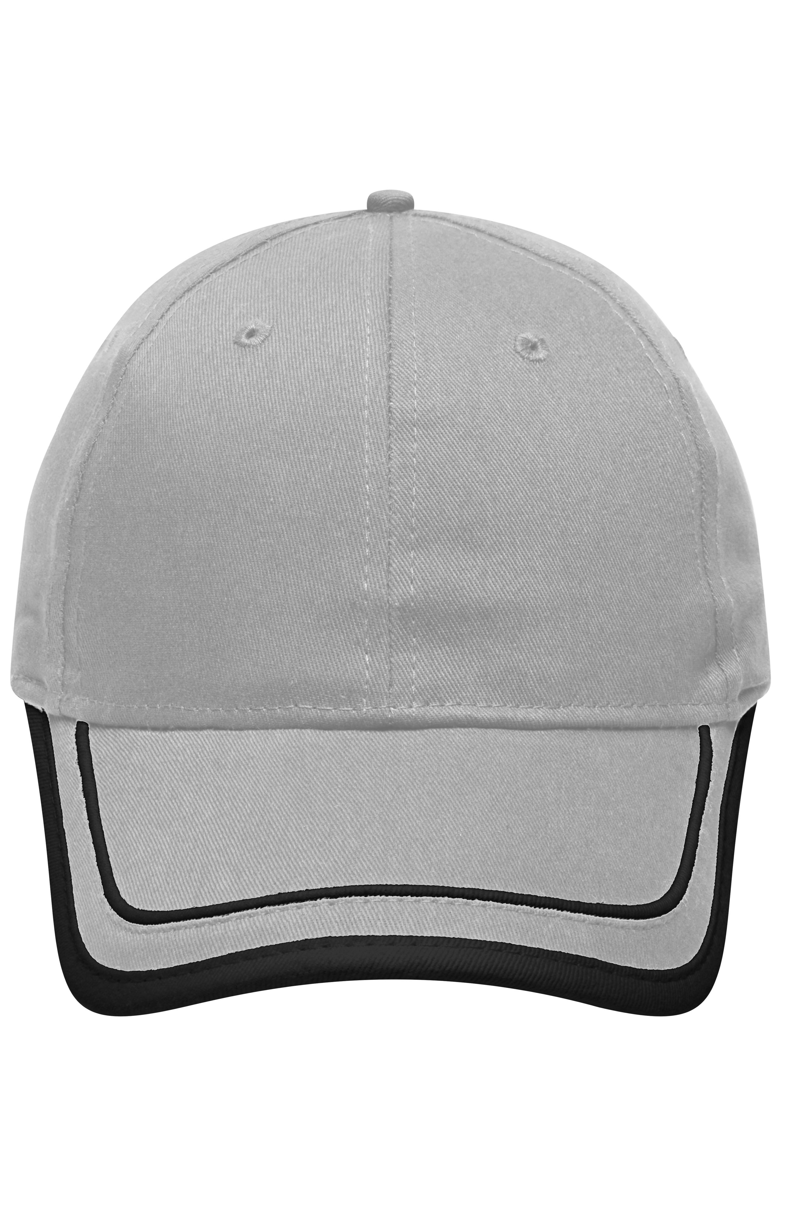 6 Panel Piping Cap MB6501 Brushed 6 Panel Cap