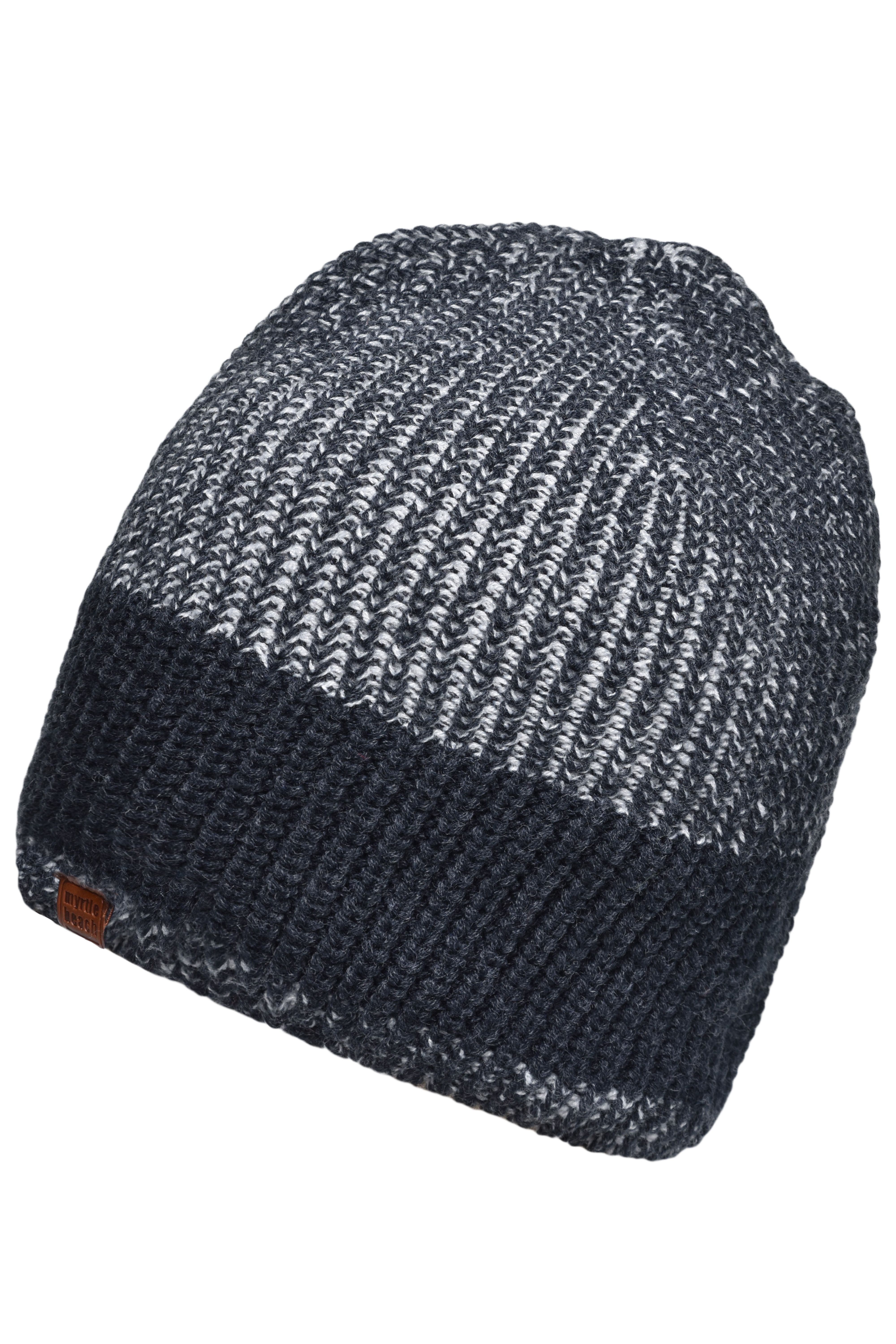 Urban Knitted Hat MB7993 Melierte Strickmütze in modischem Ripp-Design