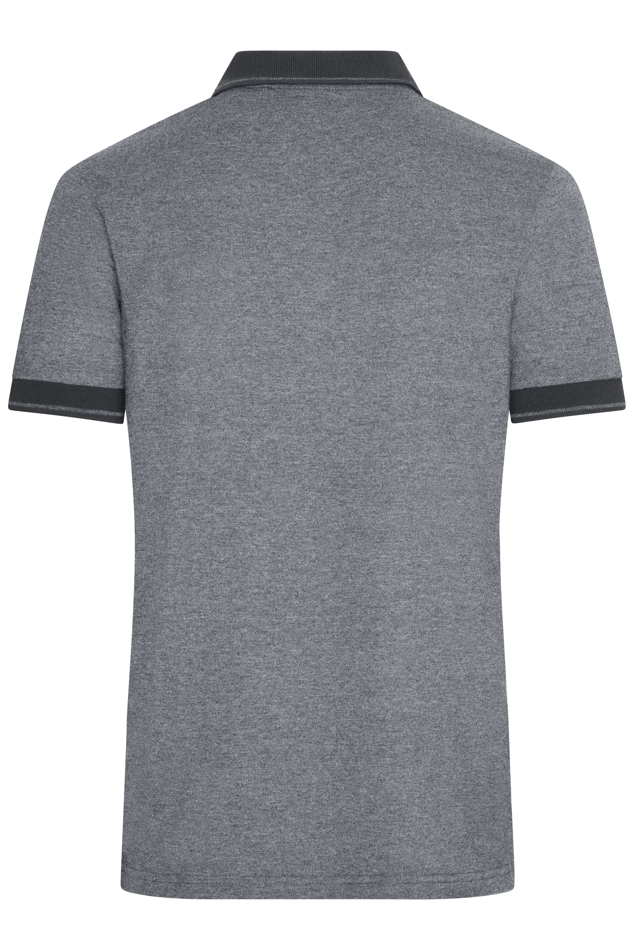 Men's Heather Polo JN706 Melange Polo mit modischen Details Men's Heather Polo JN706 Melange Polo mit modischen Details