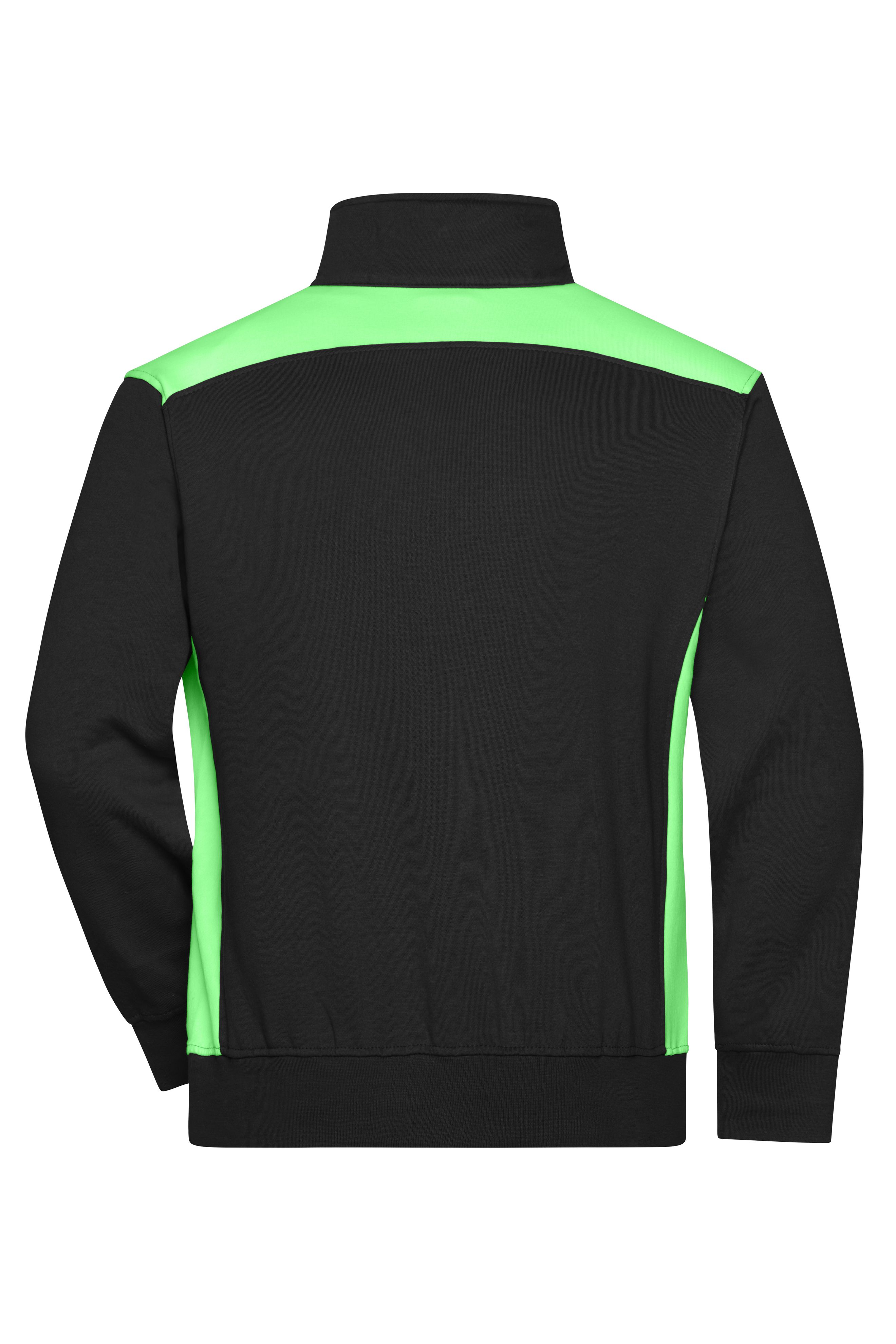 Workwear Half-Zip Sweat - COLOR - JN868 Sweatshirt mit Stehkragen, Reißverschluss und Kontrasteinsätzen