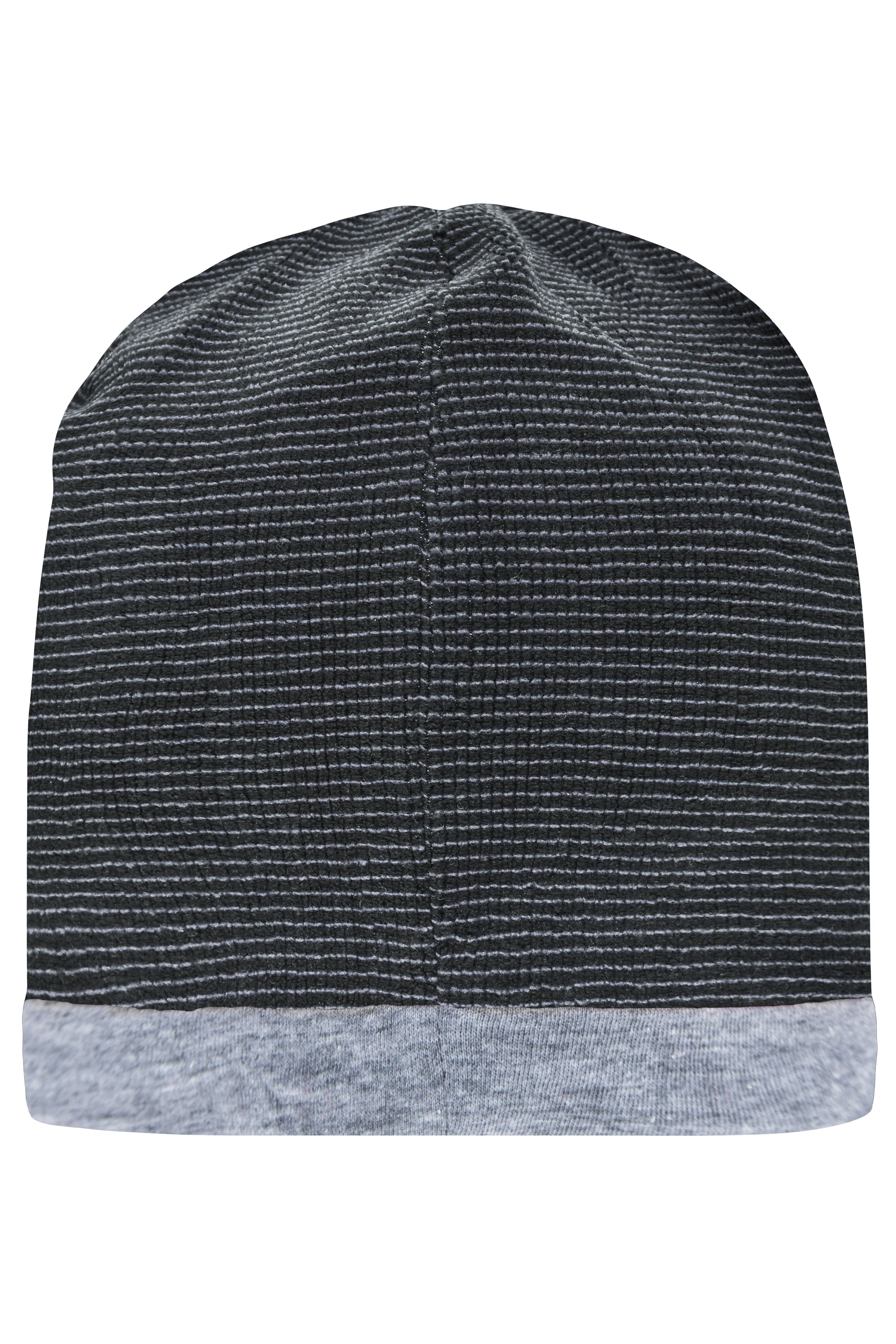 Structured Beanie MB7127 Stretchfleece-Mütze mit Kontrastabschluss