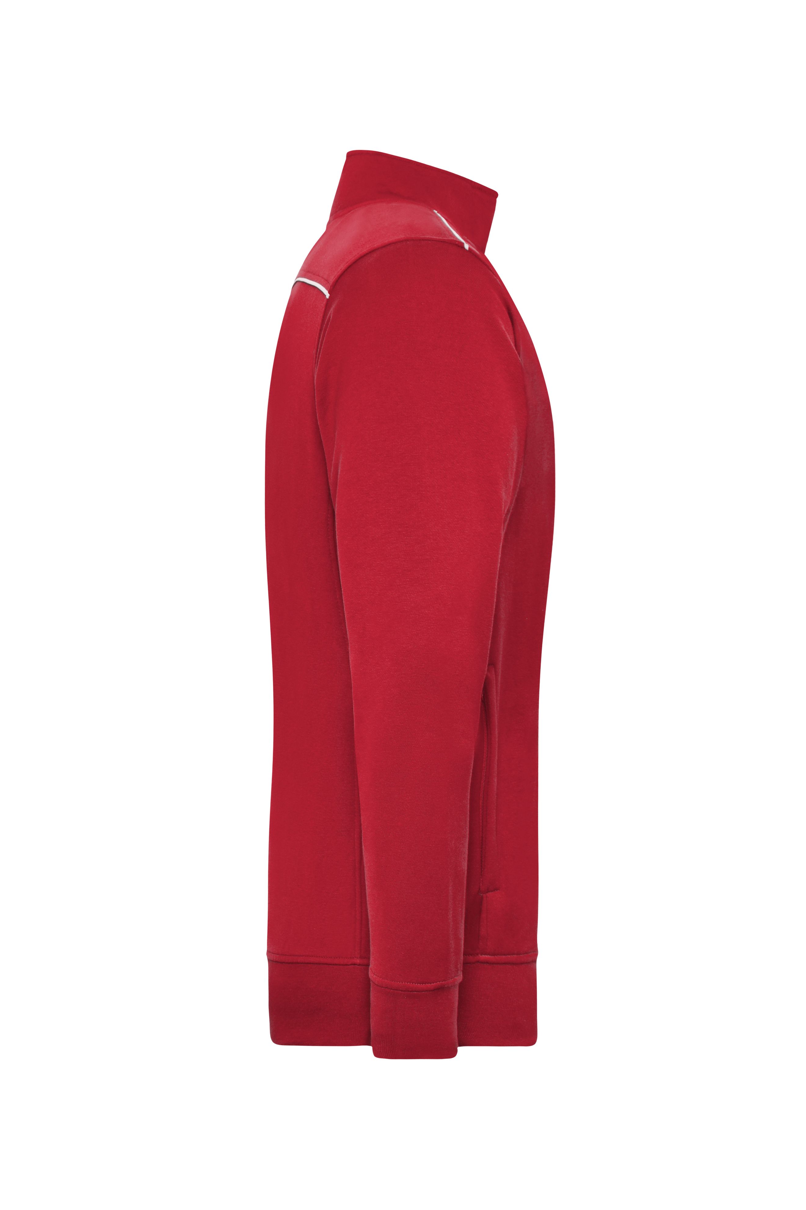 Men's Workwear Sweat-Jacket - SOLID - JN894 Sweat-Jacke mit Stehkragen und Kontrastpaspel