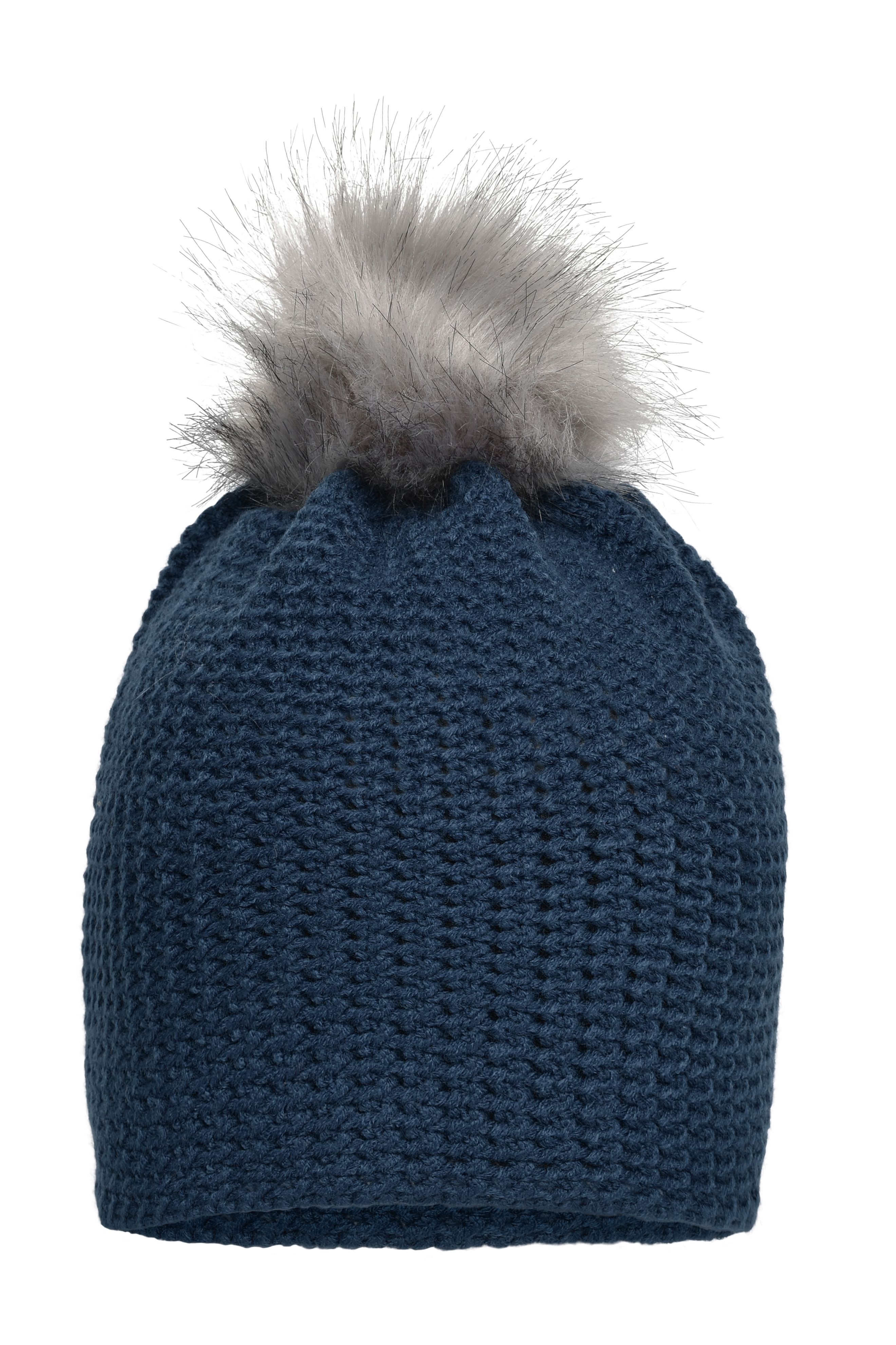 Fine Crocheted Beanie MB7120 Häkelmütze mit Pompon