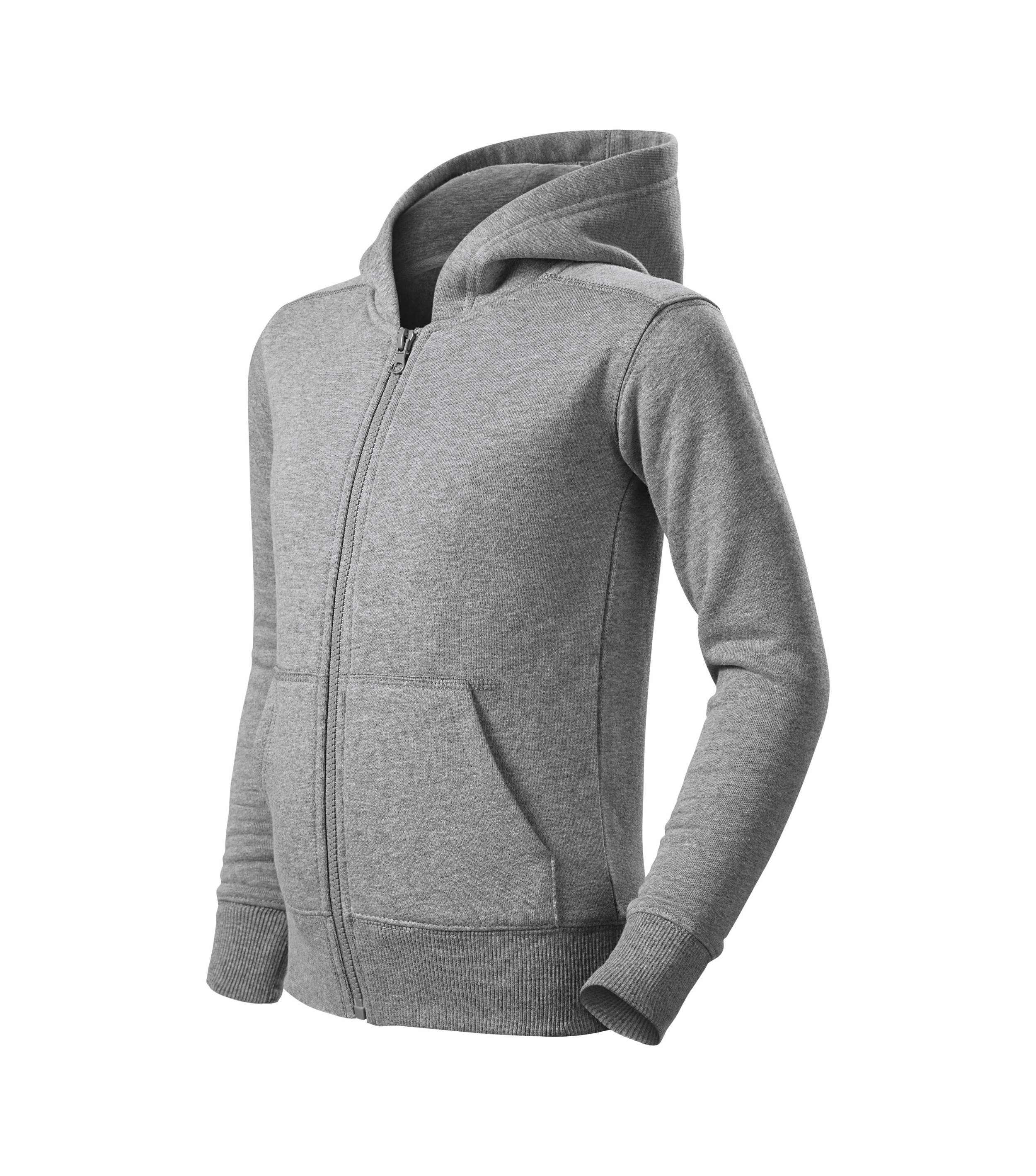 Sweatjacke Kinder - TRENDY ZIPPER 412 - gerader Schnitt mit Seitennähten, Kapuze mit Innenfutter und aufgesetzte Kängurutaschen