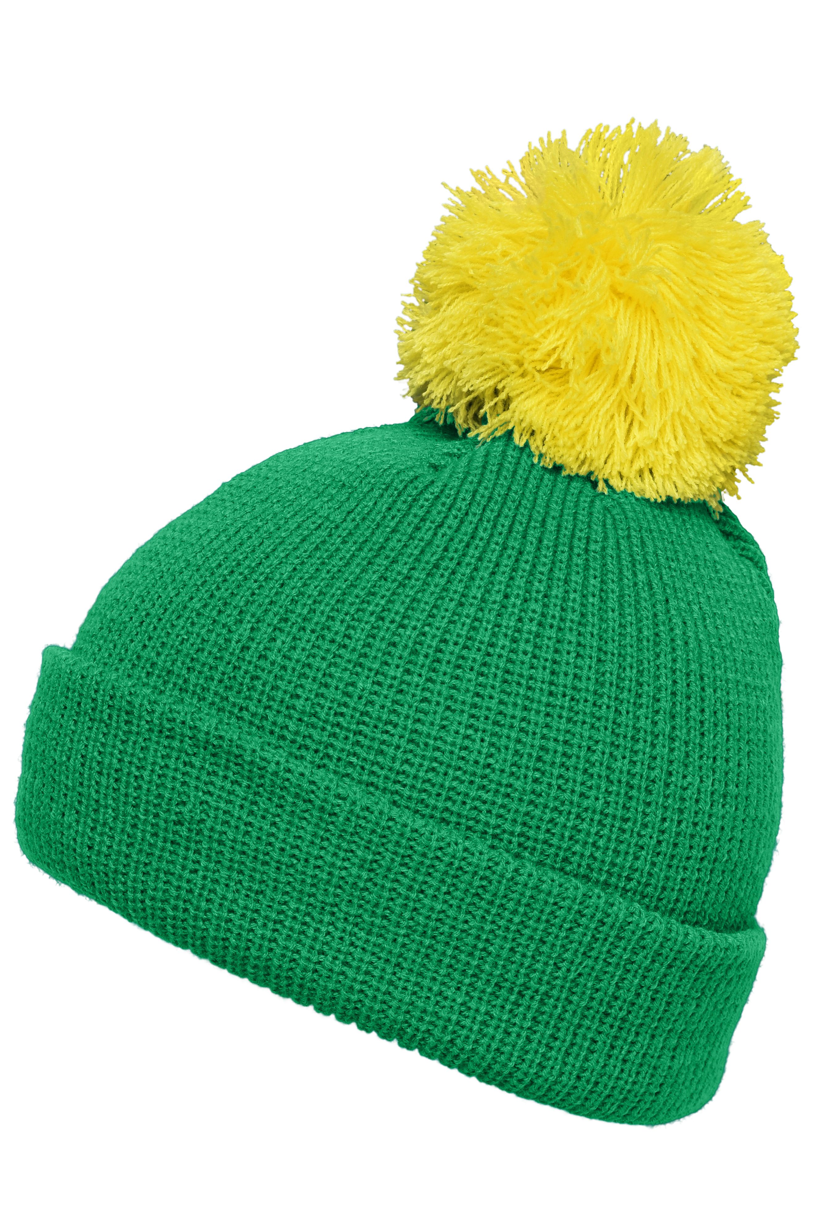 Pompon Hat with Brim MB7967 Strickmütze mit Umschlag und Pompon