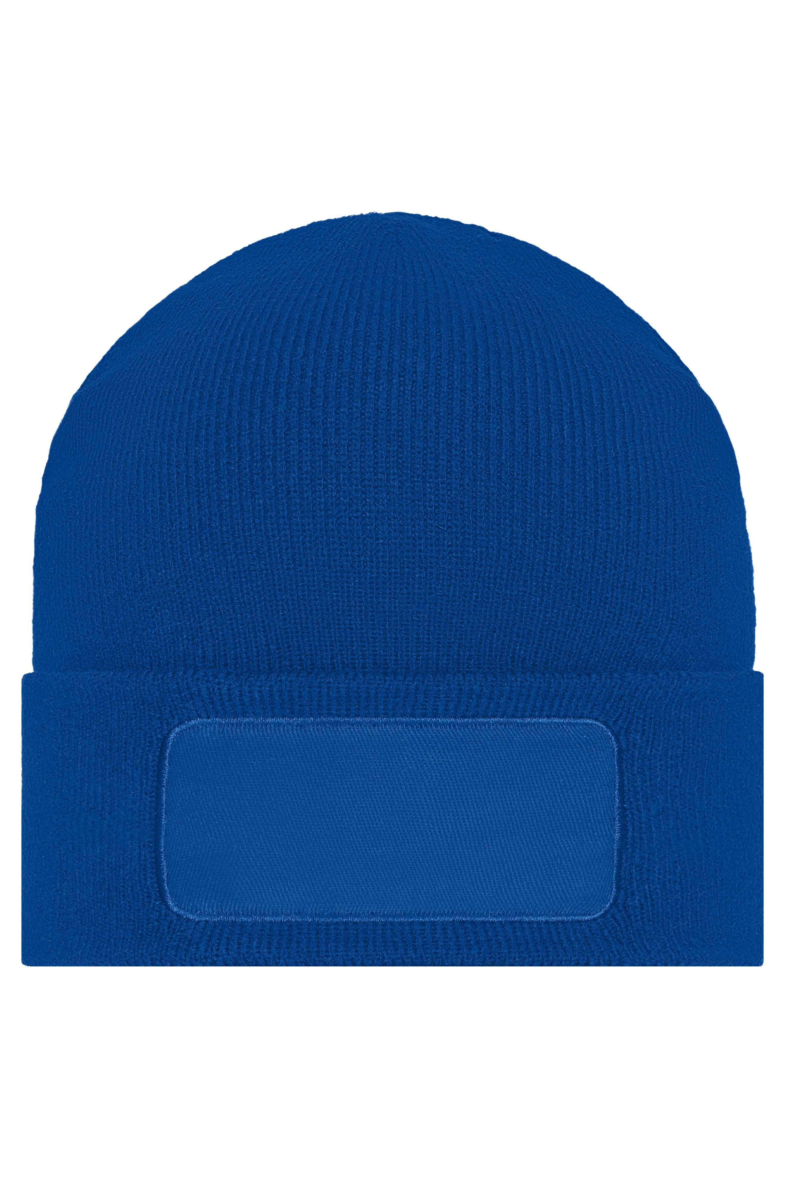Knitted Beanie with Patch MB7403 Klassische Strickmütze mit Baumwoll-Patch