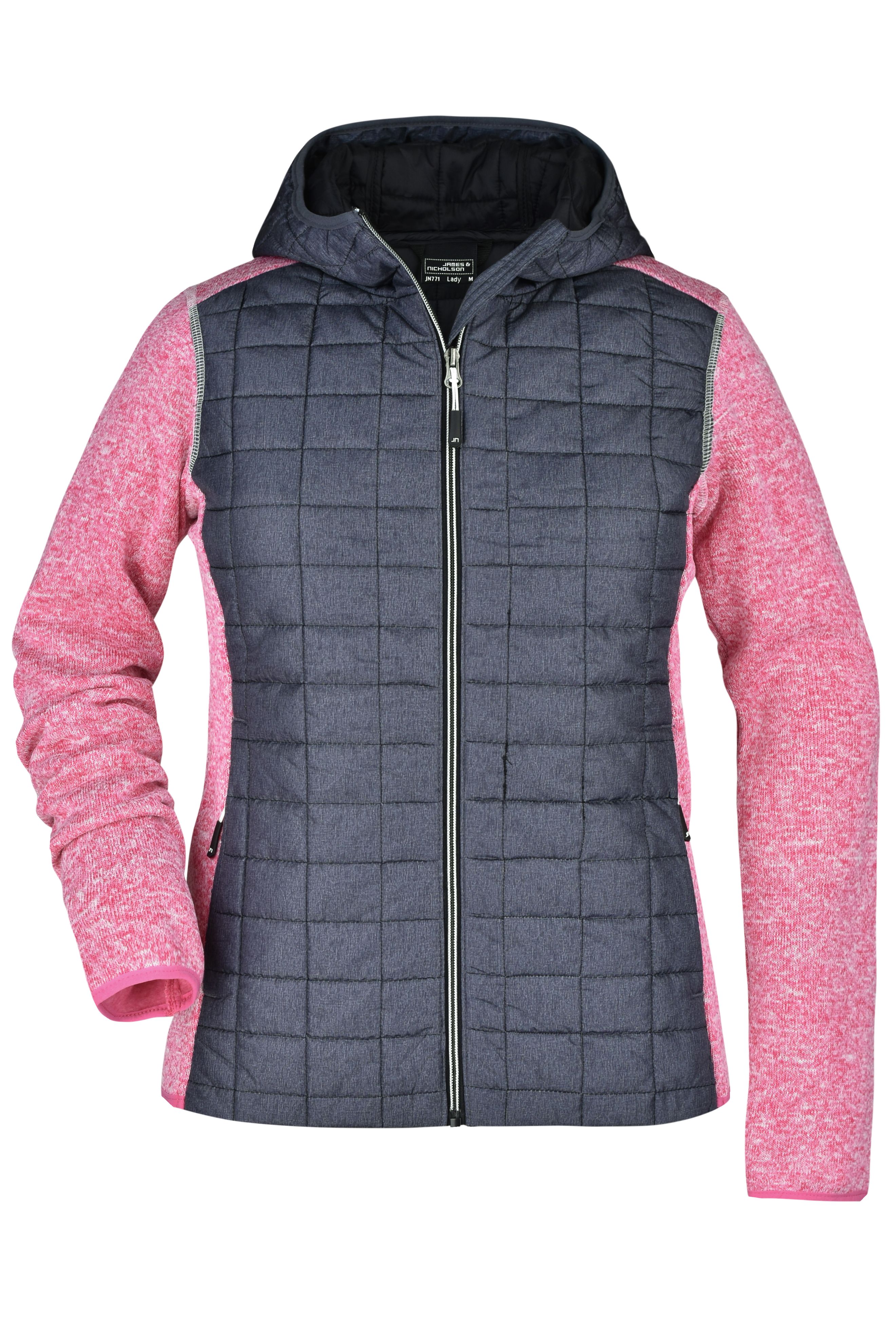 Ladies' Knitted Hybrid Jacket JN771 Strickfleecejacke im stylischen Materialmix