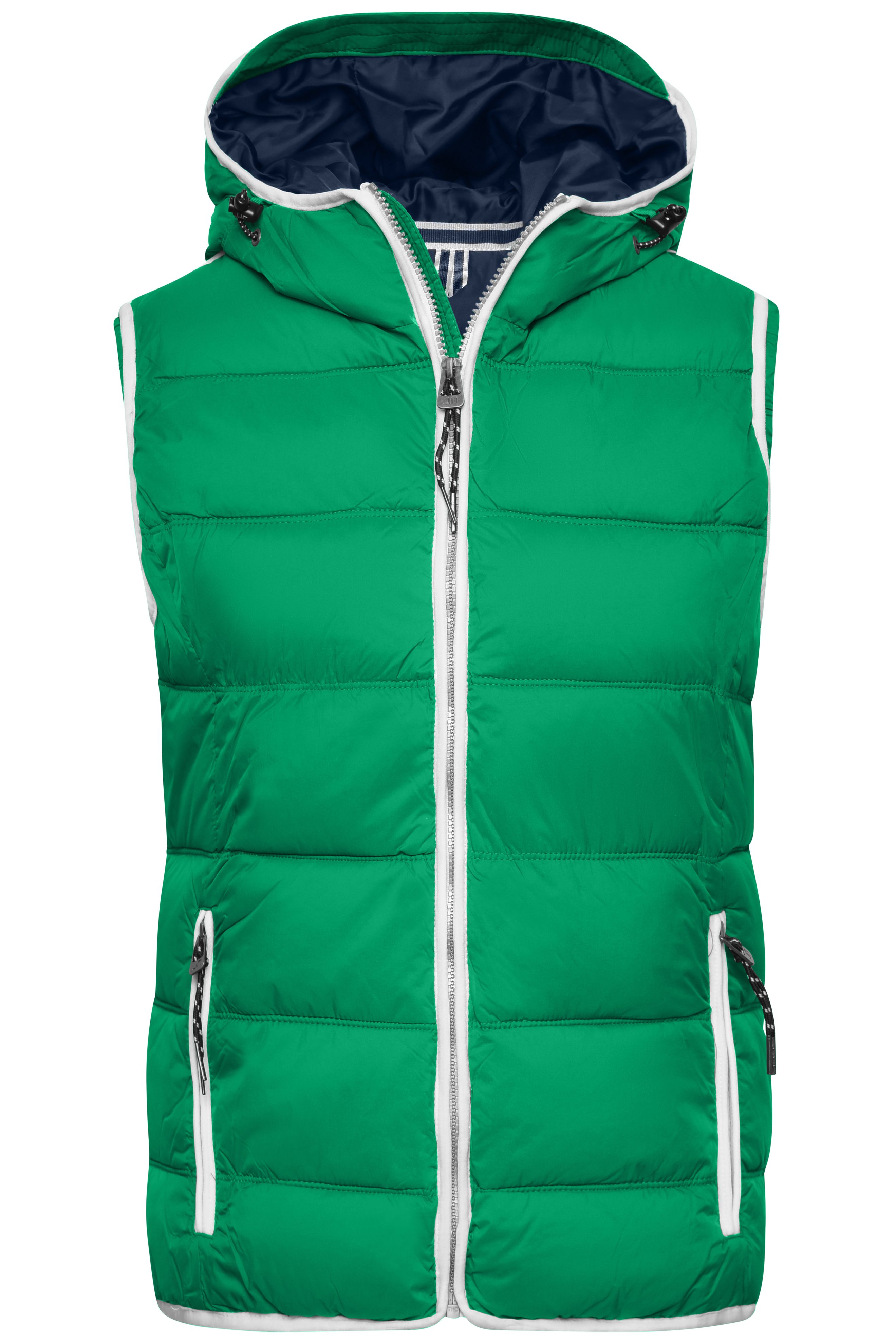 Ladies' Maritime Vest JN1075 Modische Steppweste mit angeschnittener Kapuze Ladies' Maritime Vest JN1075 Modische Steppweste mit angeschnittener Kapuze
