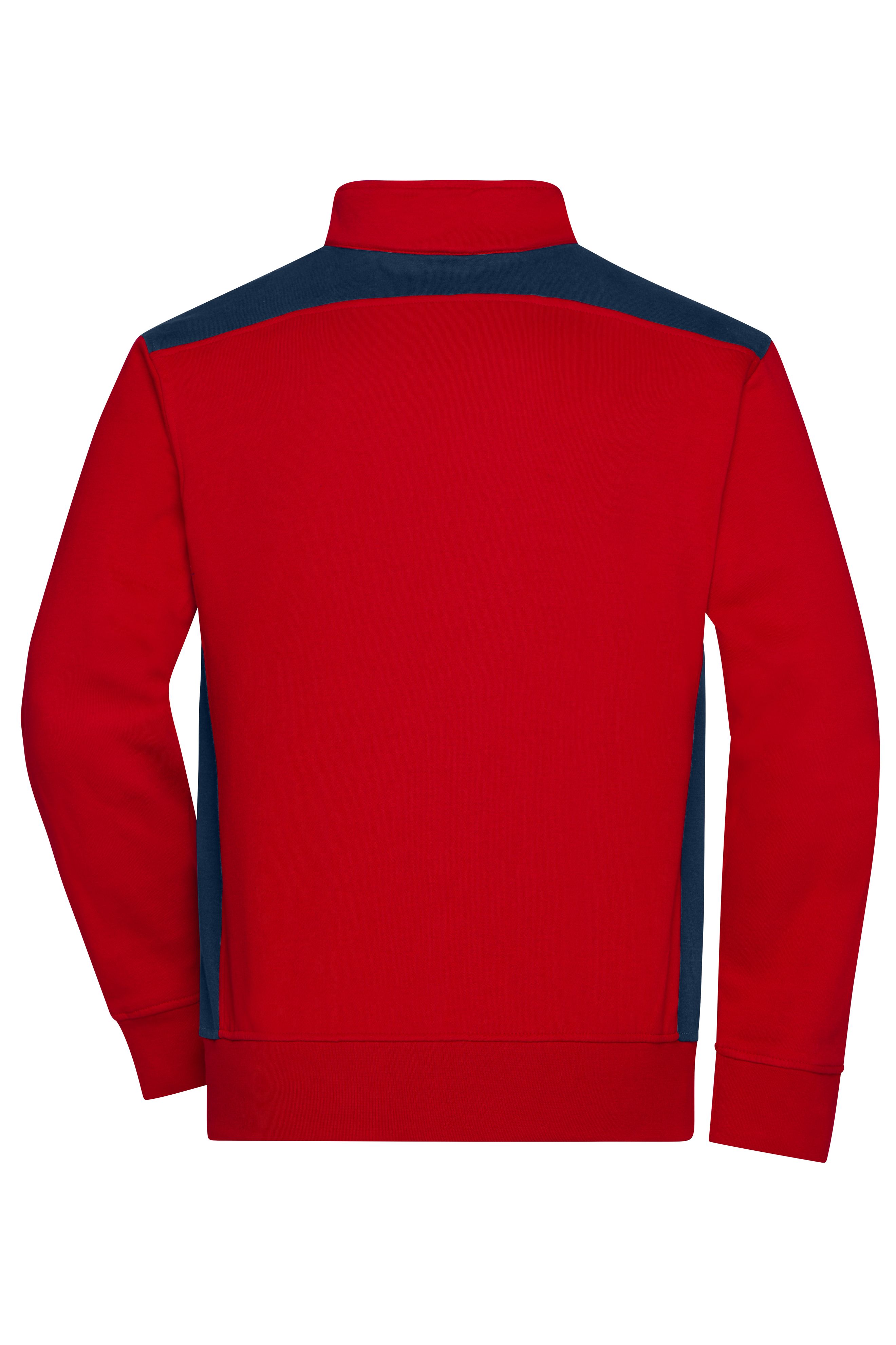 Men's Workwear Sweat Jacket - COLOR - JN870 Sweat-Jacke mit Stehkragen und Kontrasteinsätzen