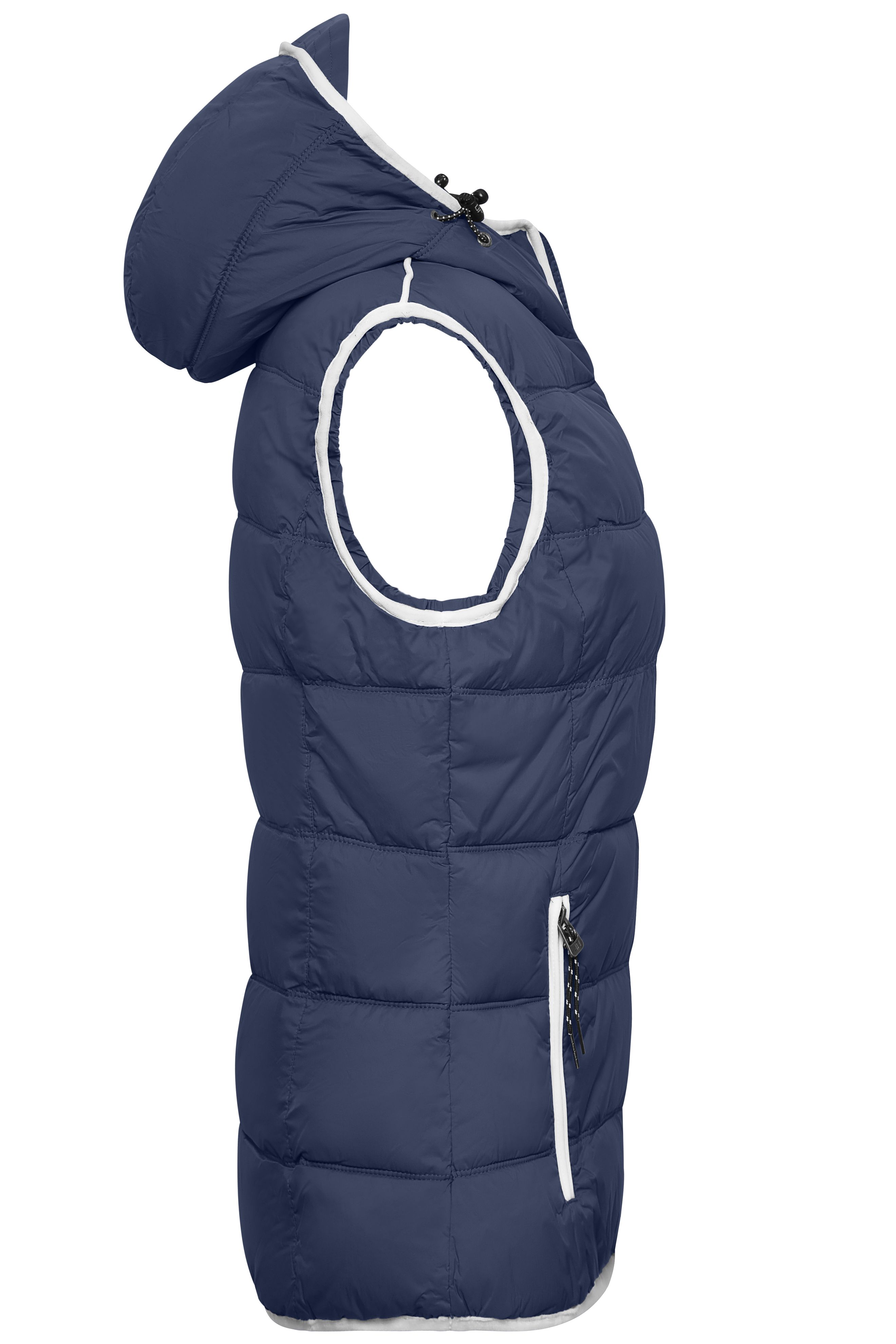Ladies' Maritime Vest JN1075 Modische Steppweste mit angeschnittener Kapuze Ladies' Maritime Vest JN1075 Modische Steppweste mit angeschnittener Kapuze
