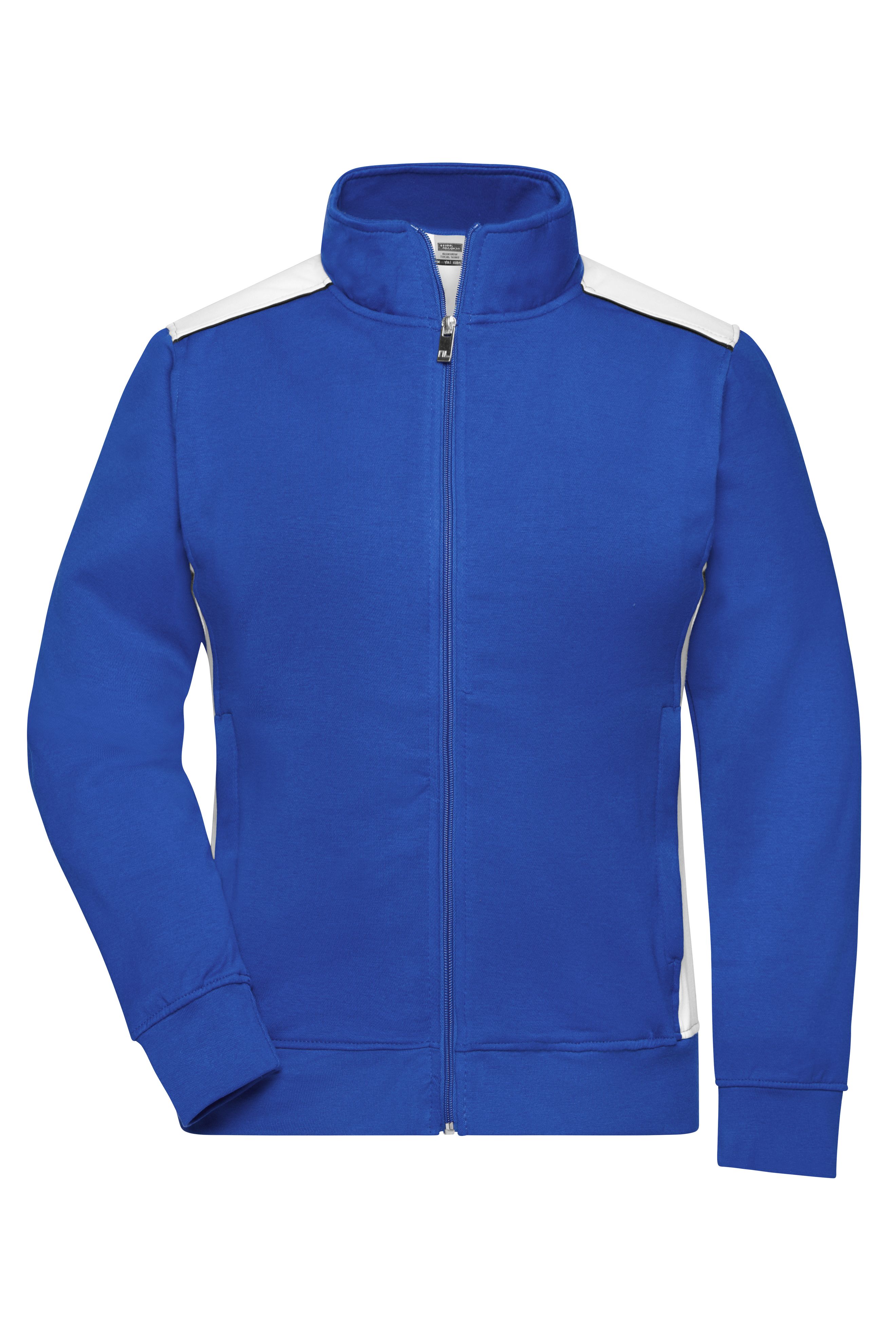 Ladies' Workwear Sweat Jacket - COLOR - JN869 Sweat-Jacke mit Stehkragen und Kontrasteinsätzen