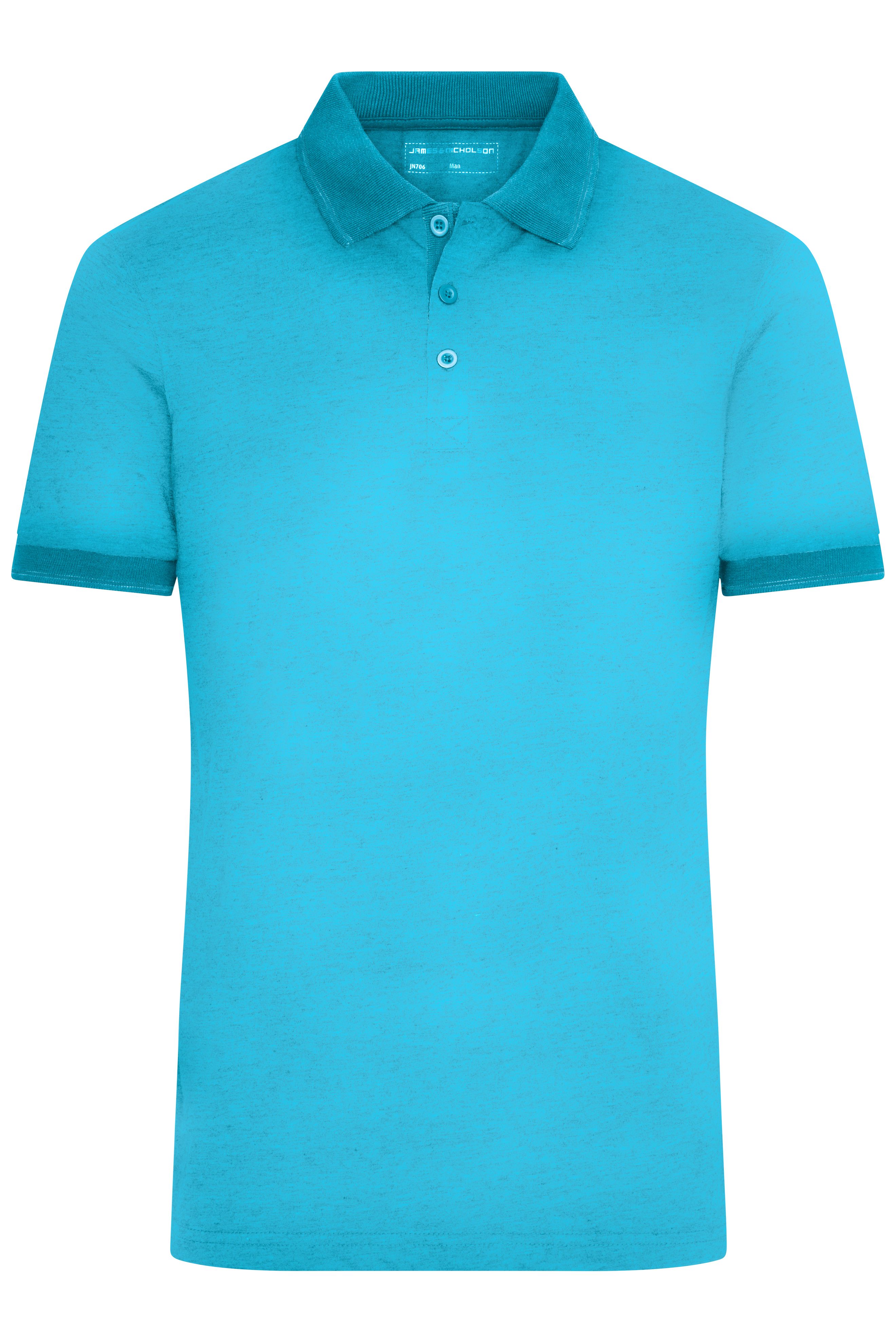 Men's Heather Polo JN706 Melange Polo mit modischen Details Men's Heather Polo JN706 Melange Polo mit modischen Details