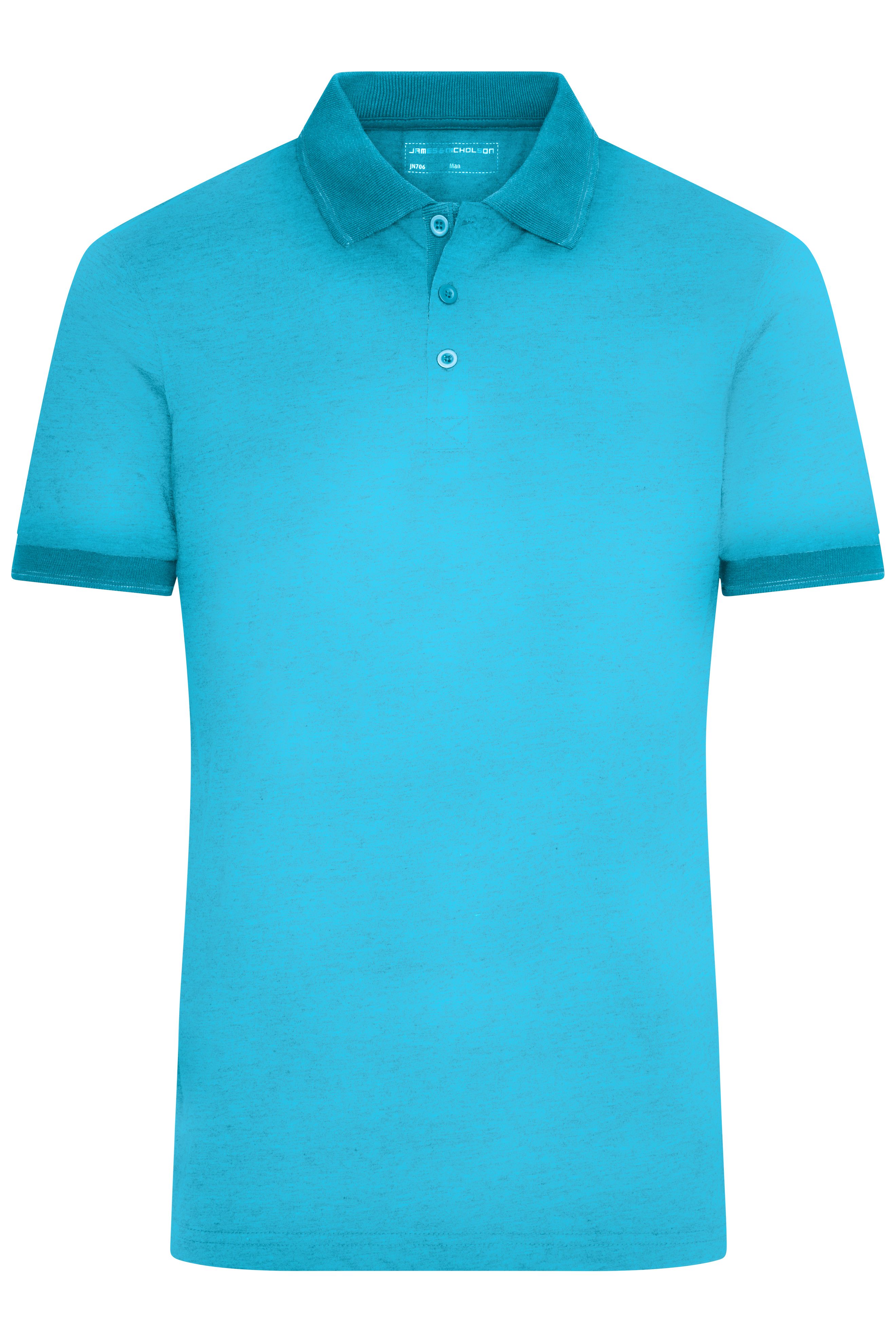 Men's Heather Polo JN706 Melange Polo mit modischen Details