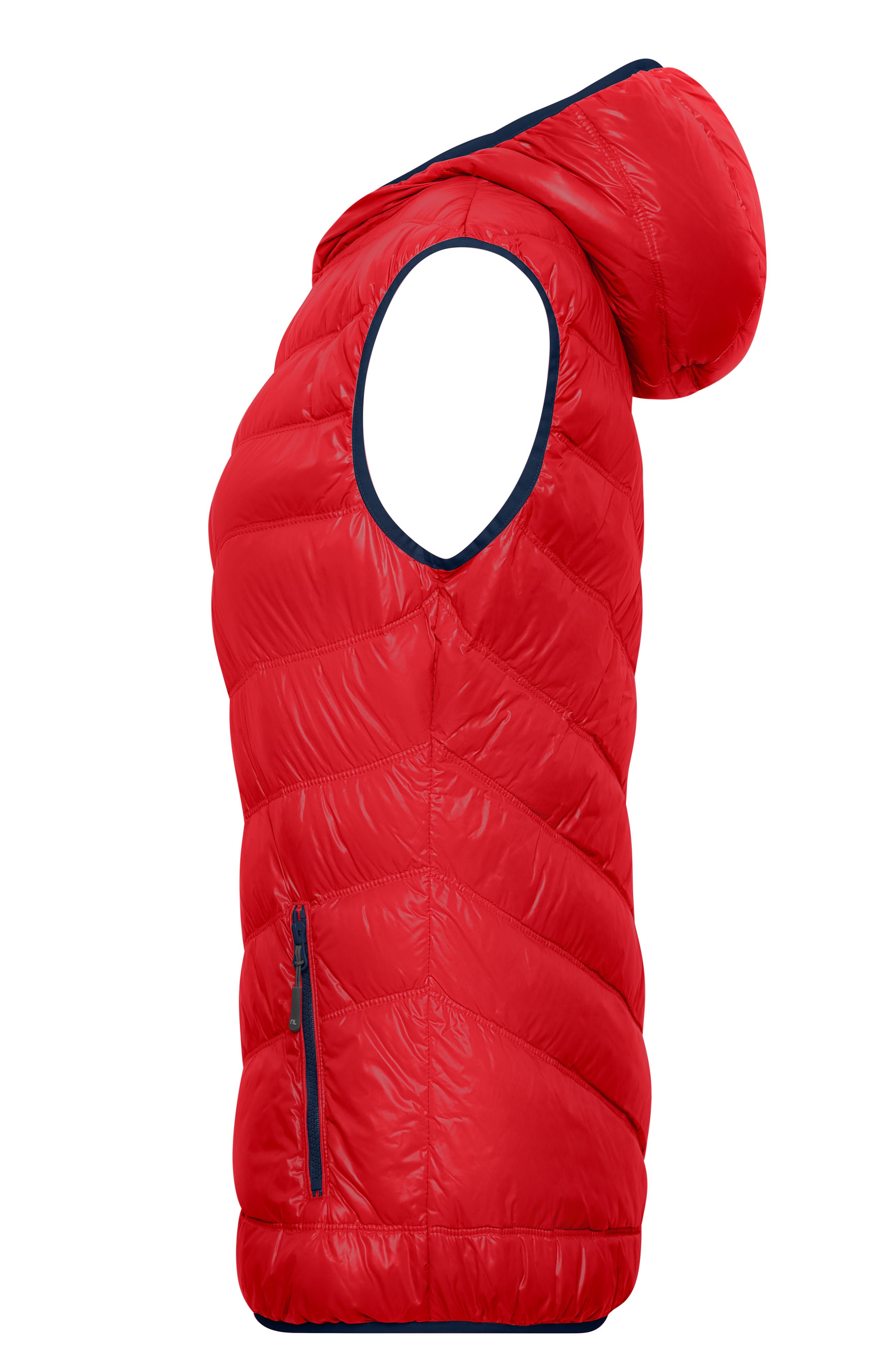 Ladies' Down Vest JN1061 Ultraleichte sportliche Daunenweste mit Kapuze