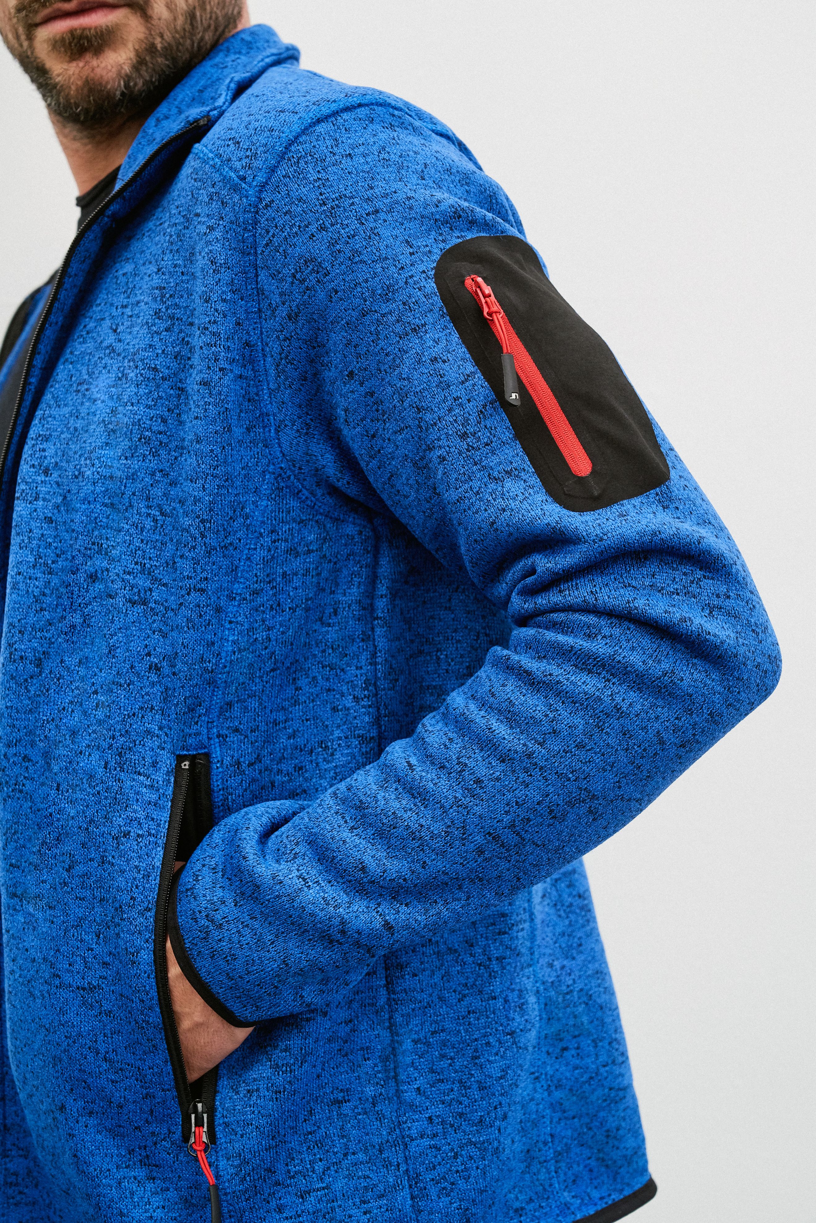 Men's Knitted Fleece Jacket JN762 Modische Strickfleece Jacke mit Stehkragen Men's Knitted Fleece Jacket JN762 Modische Strickfleece Jacke mit Stehkragen