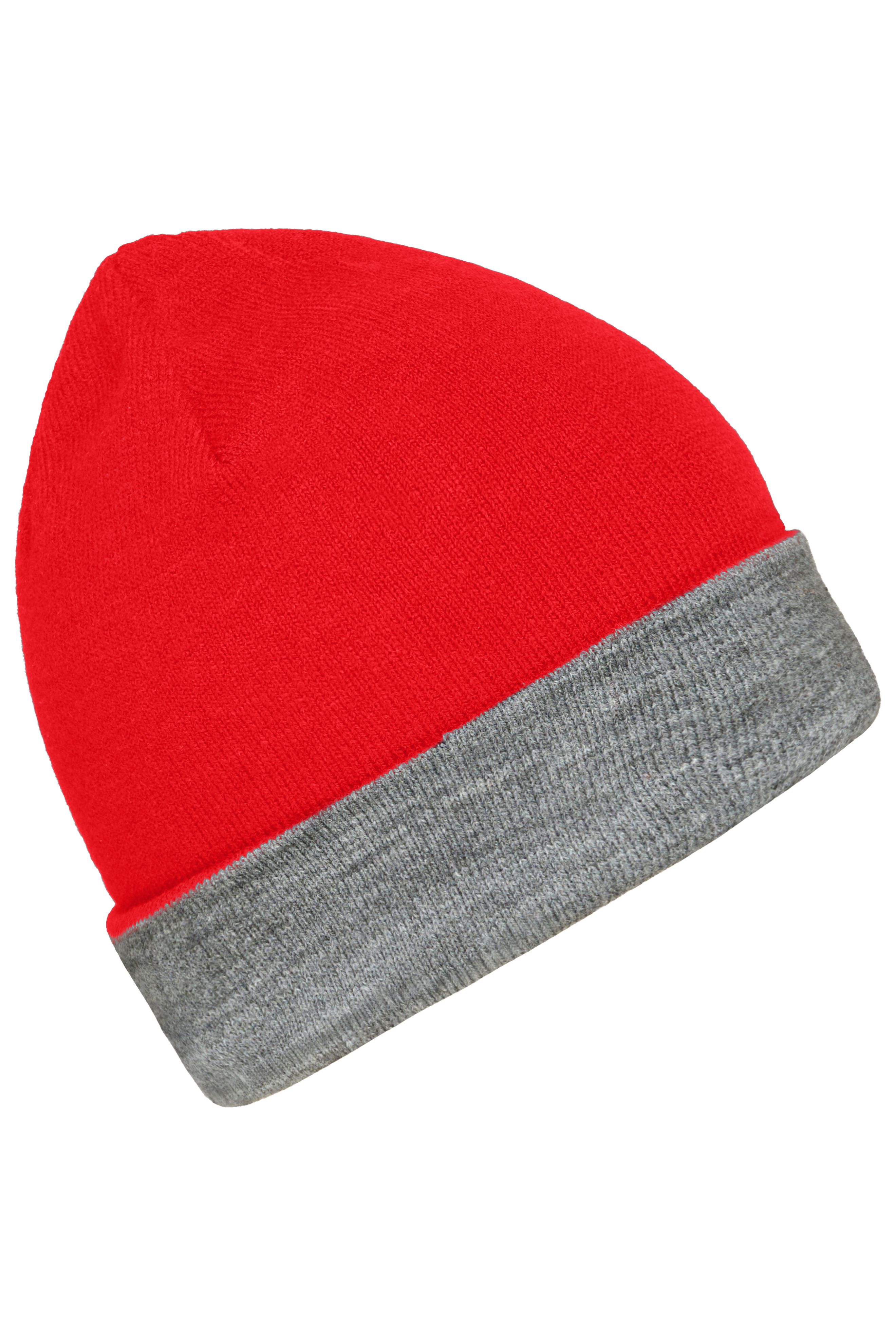 Reversible Beanie MB7400 Wendemütze mit breitem Kontrastumschlag