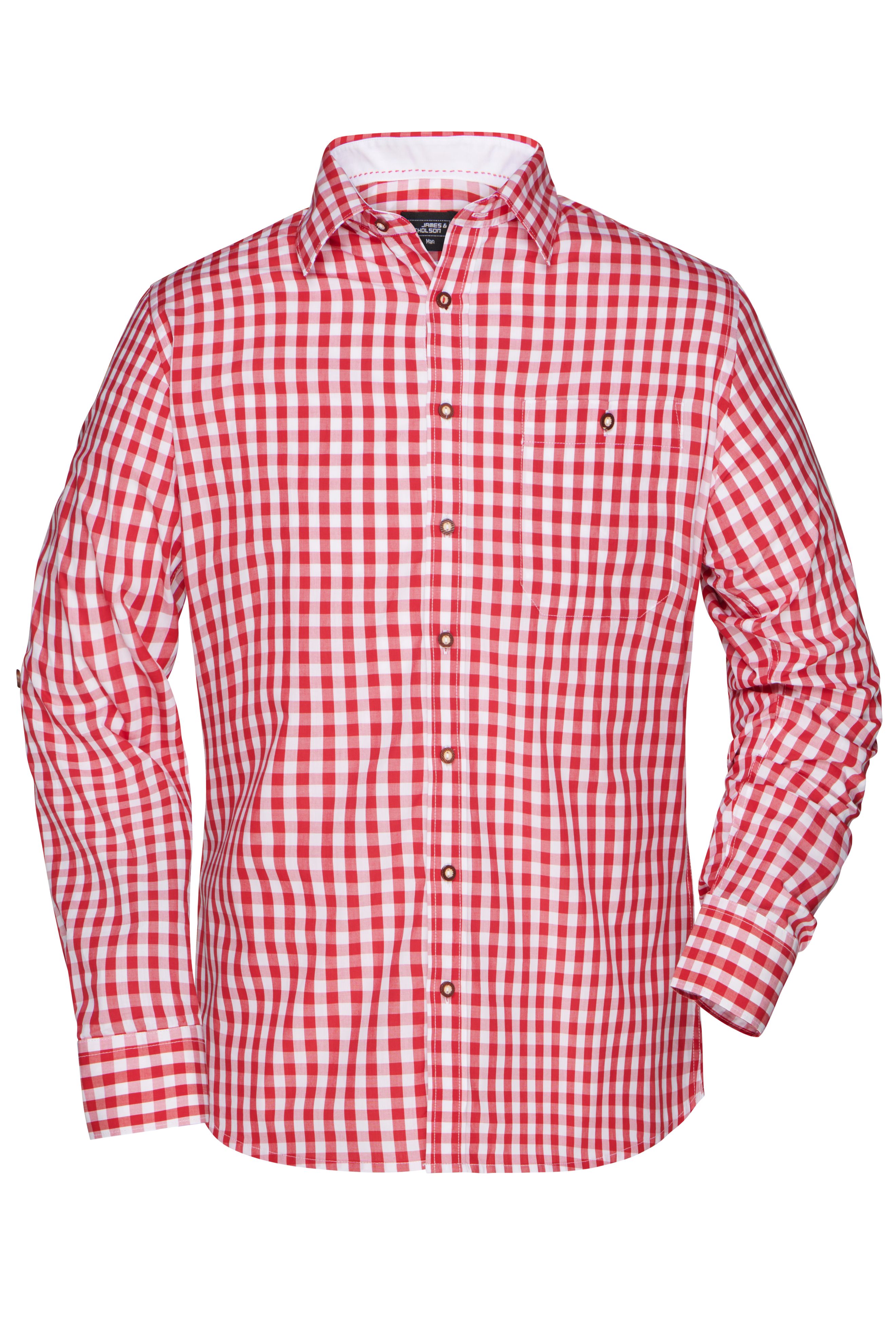 Men's Traditional Shirt JN638 Damen-Bluse und Herren-Hemd im klassischen Trachtenlook